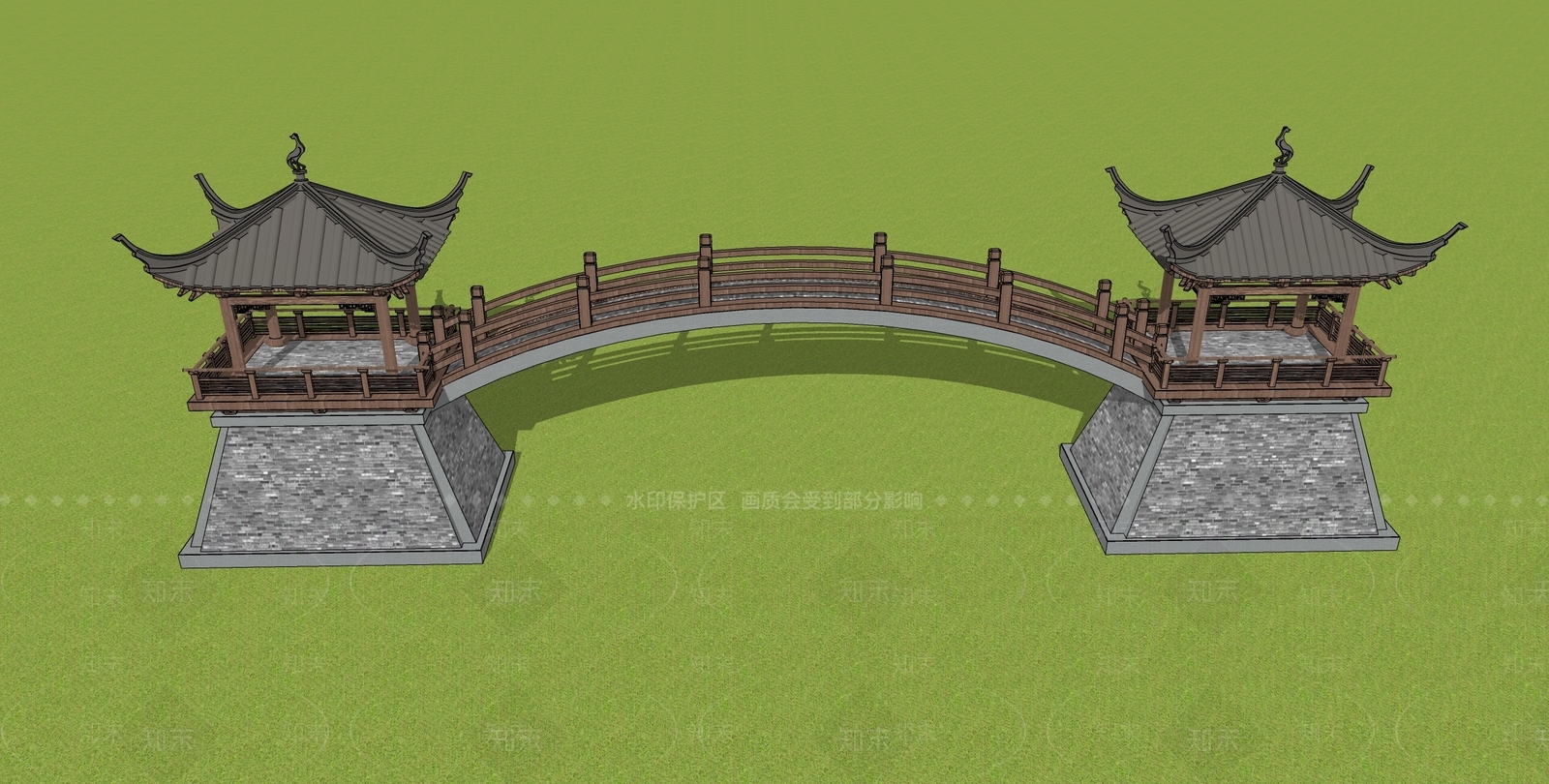 中式古建筑SU模型下载【ID:1201250854】
