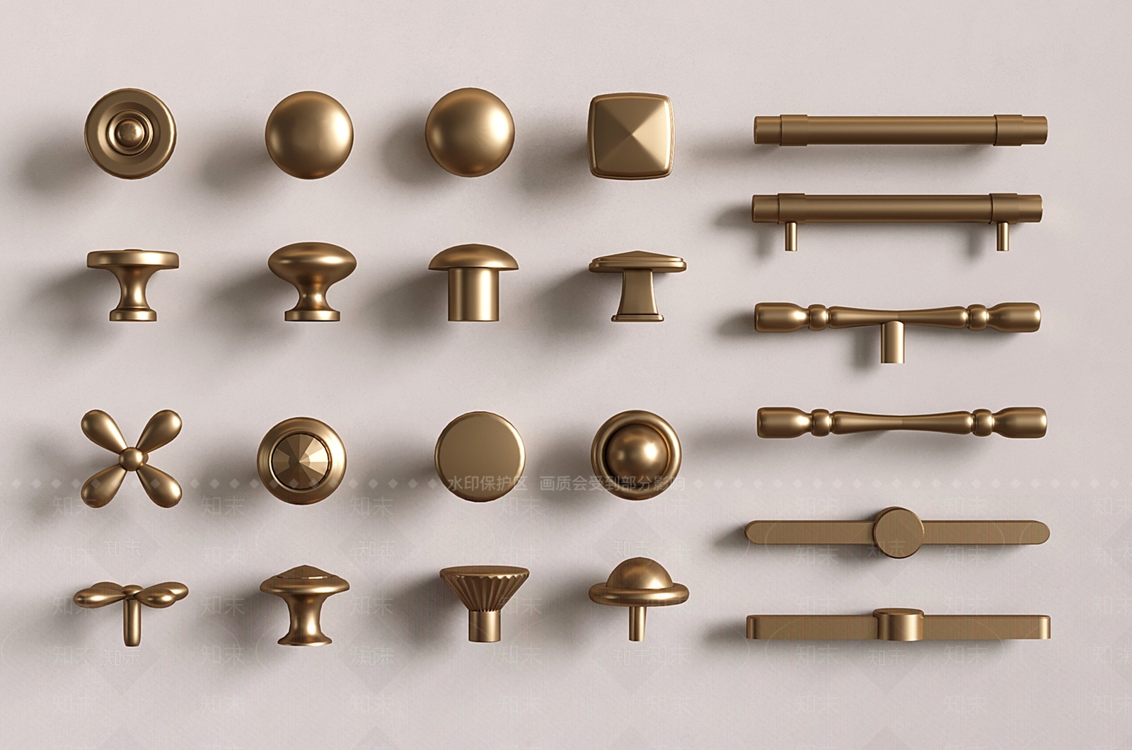 现代法式拉手3D模型下载【ID:1201250783】