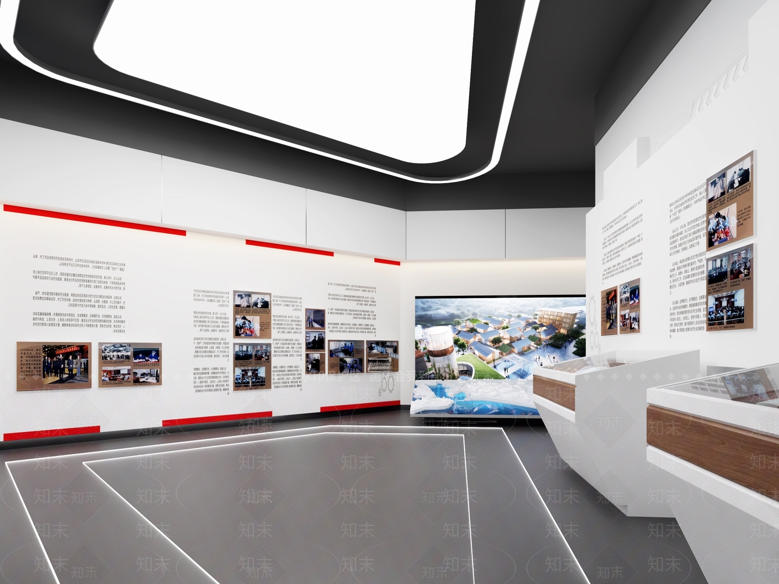 现代党建展厅3D模型下载【ID:1201253190】