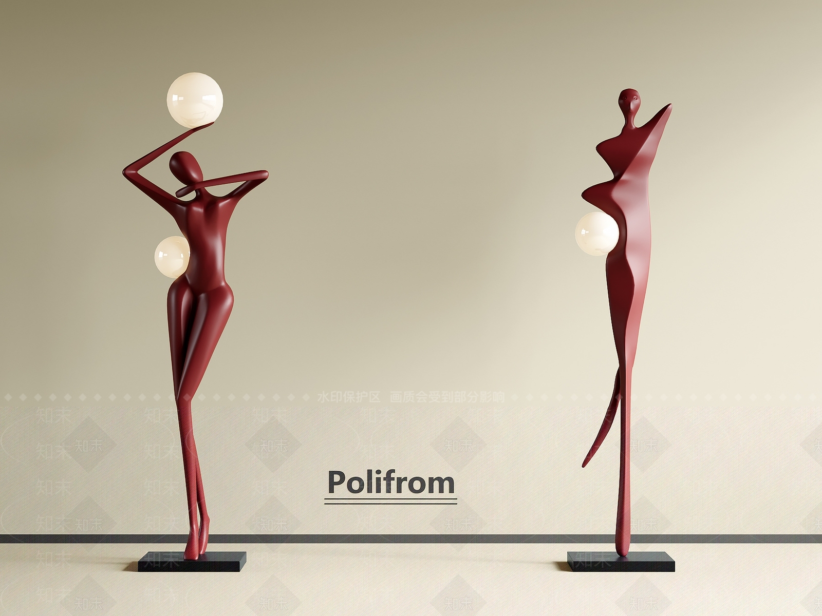 现代简约雕塑摆件SU模型下载【ID:1201253752】