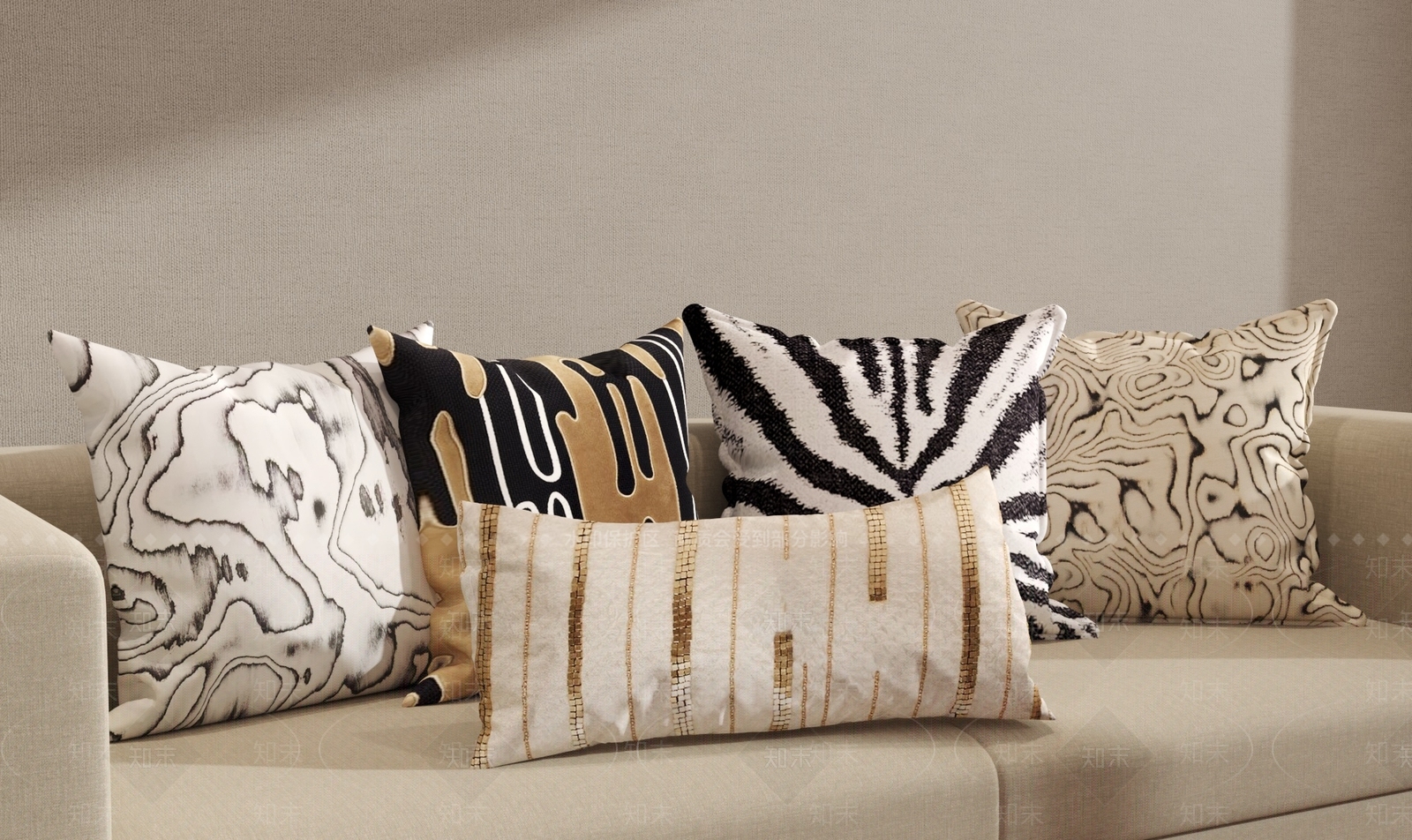 现代意式抱枕3D模型下载【ID:1201254358】