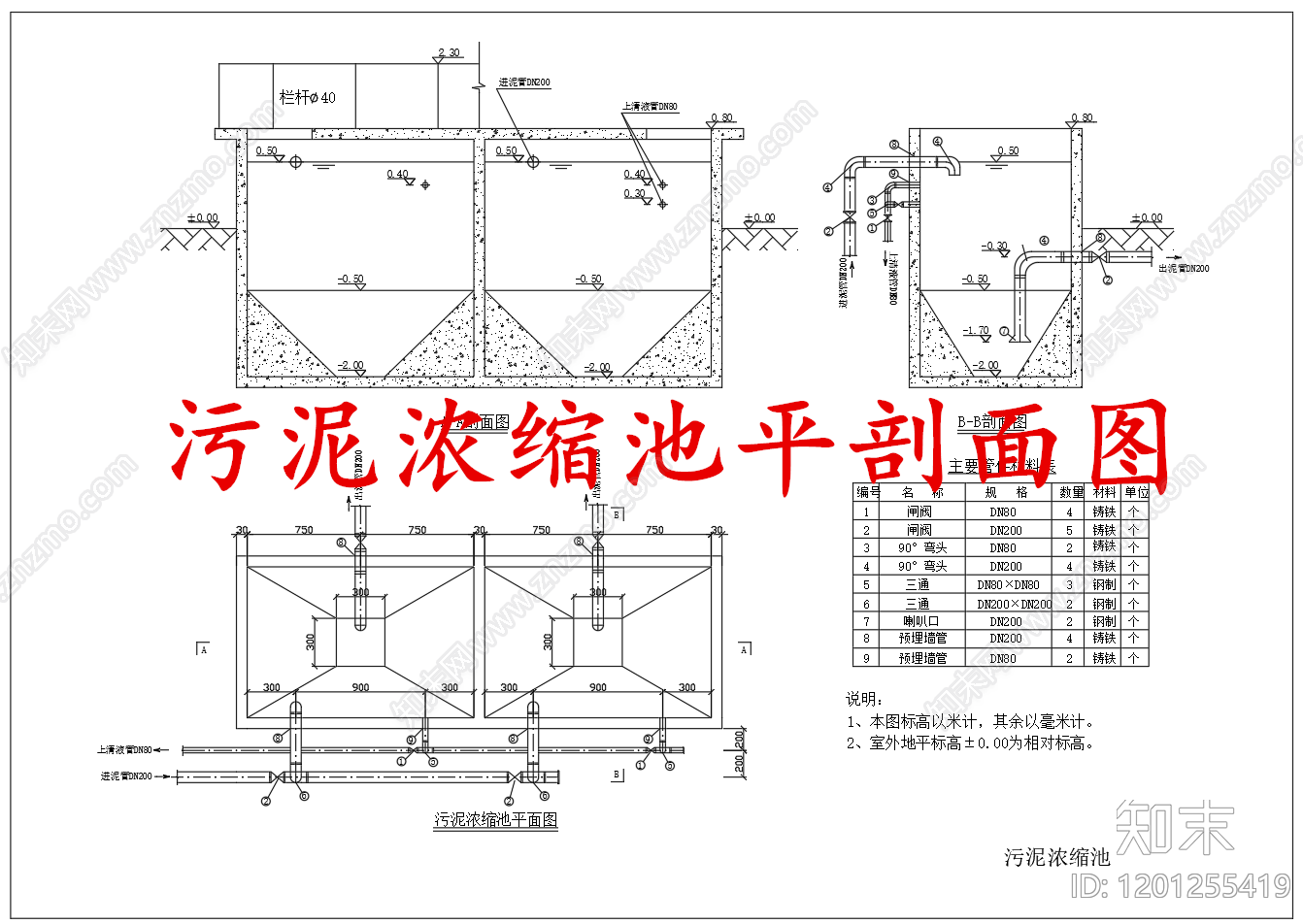 水处理cad施工图下载【ID:1201255419】