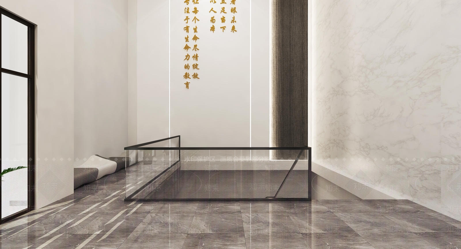 现代极简办公大厅3D模型下载【ID:1201256550】