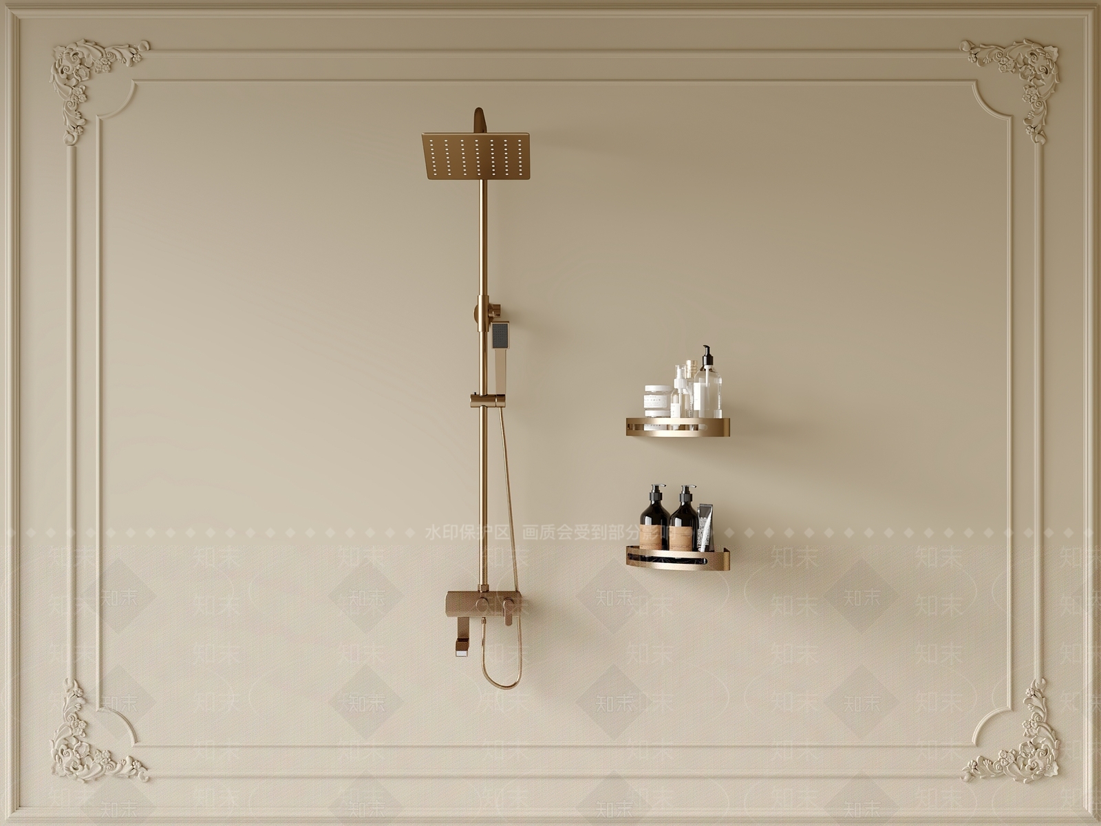 花洒3D模型下载【ID:1201256293】