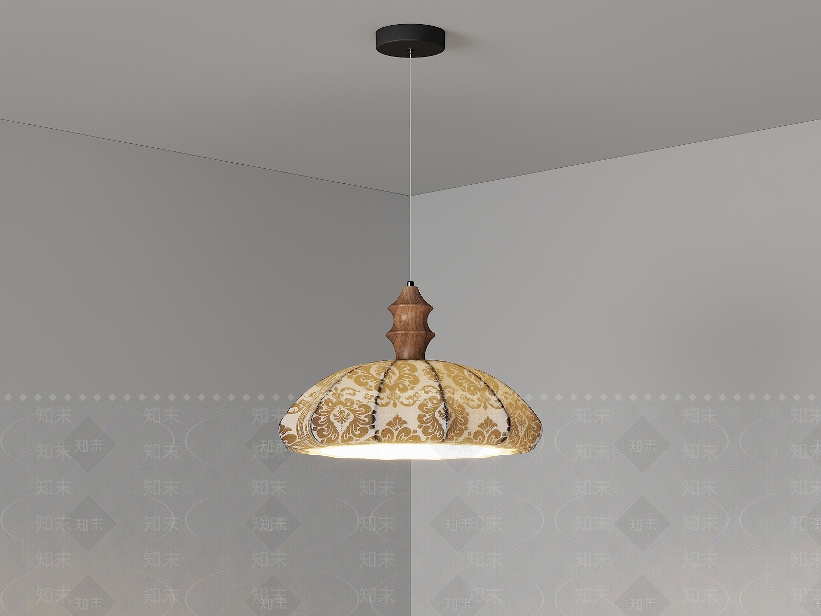 侘寂中古吊灯3D模型下载【ID:1201260022】