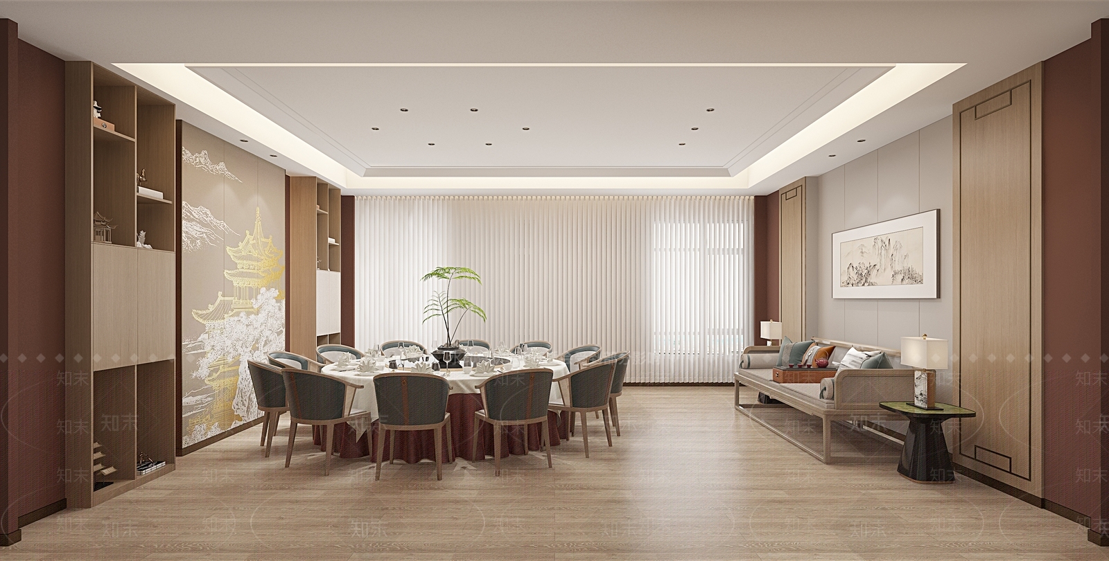 新中式中式包厢3D模型下载【ID:1201263468】