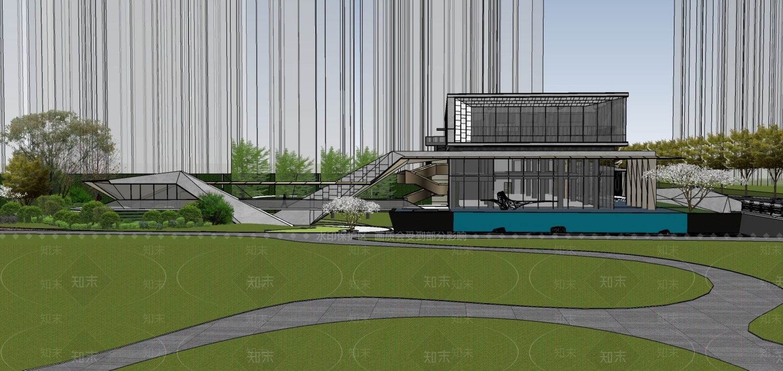 现代简约其他商业建筑SU模型下载【ID:1201265975】