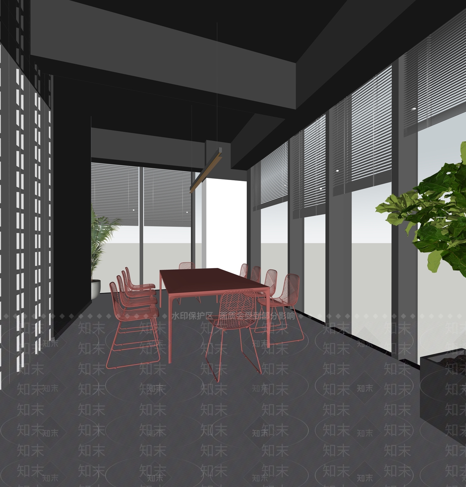 轻奢北欧会议室SU模型下载【ID:1201266414】
