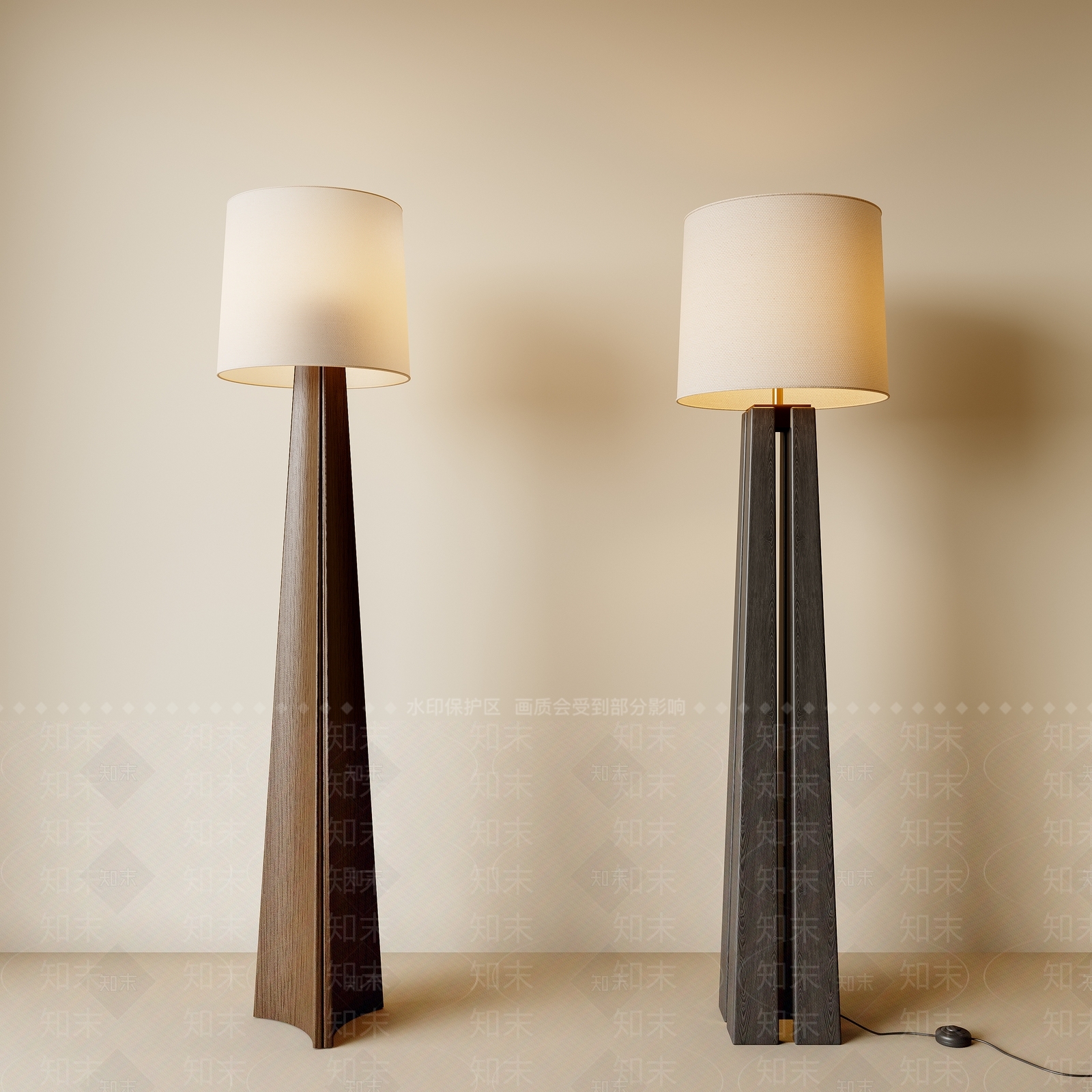 侘寂中古落地灯SU模型下载【ID:1201267389】