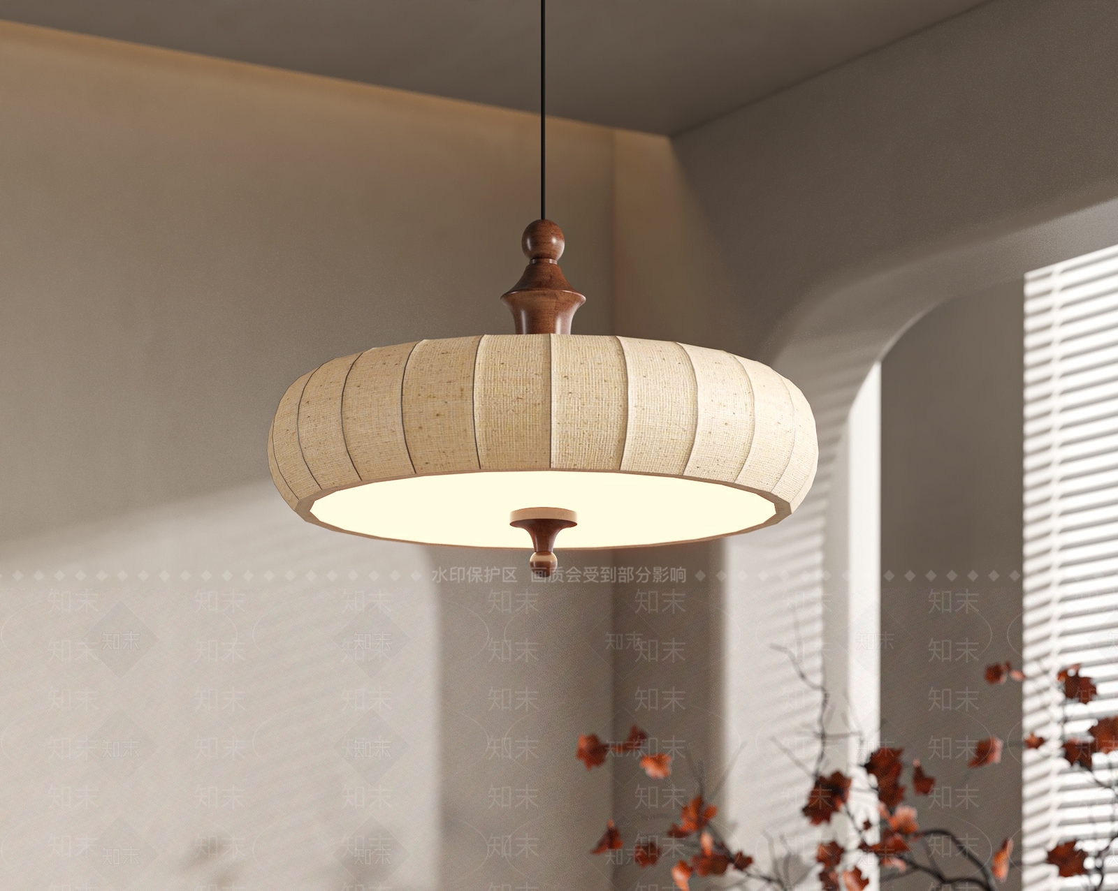 侘寂中古客厅吊灯3D模型下载【ID:1201267622】