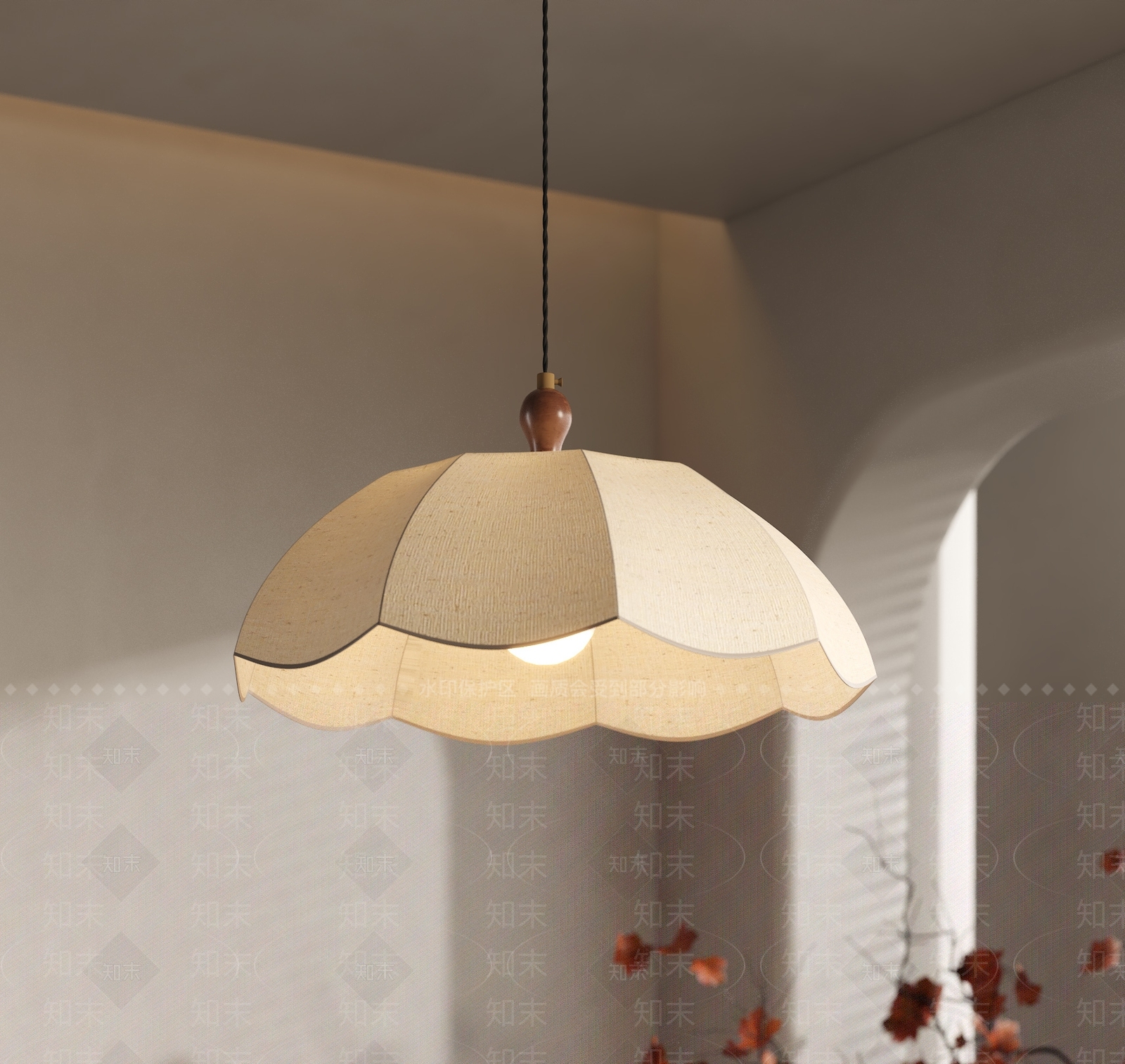 侘寂中古客厅吊灯SU模型下载【ID:1201268195】