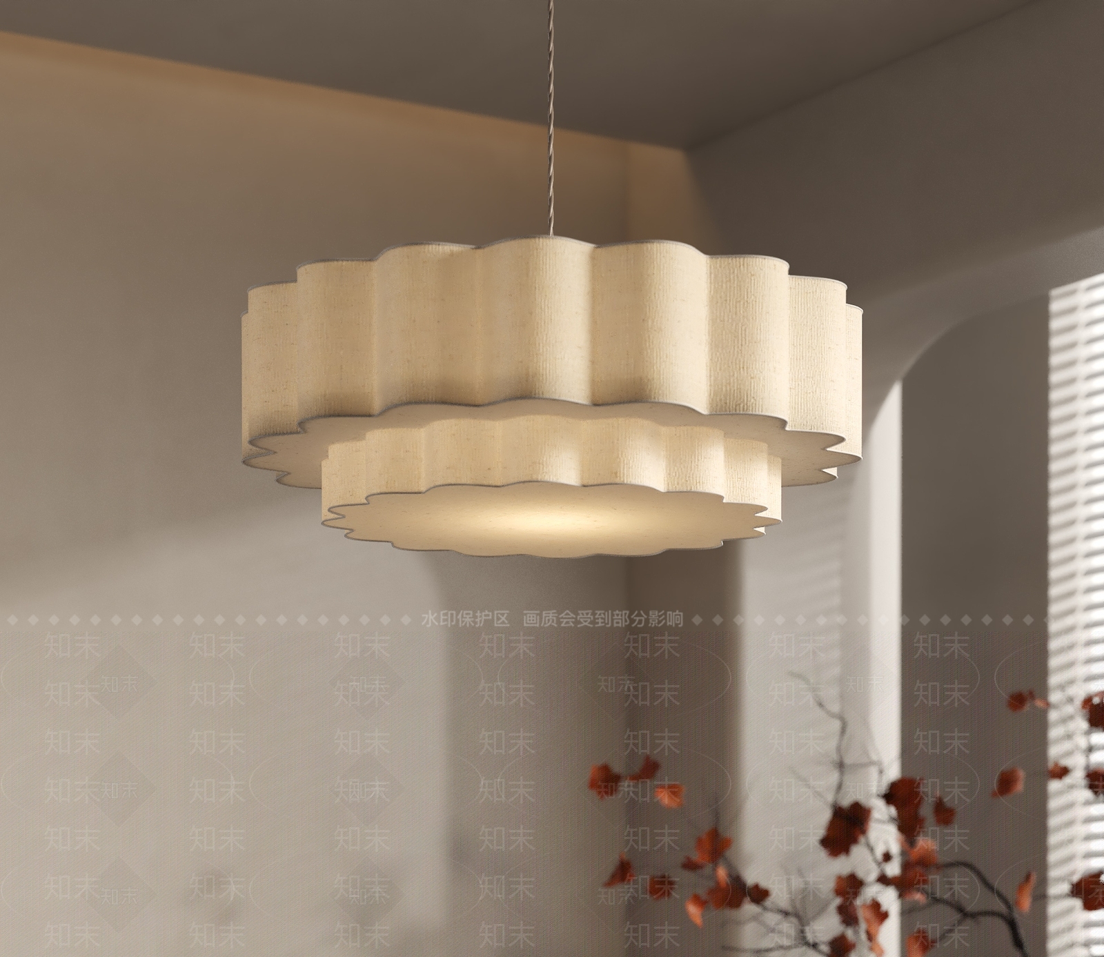 侘寂中古客厅吊灯3D模型下载【ID:1201268274】