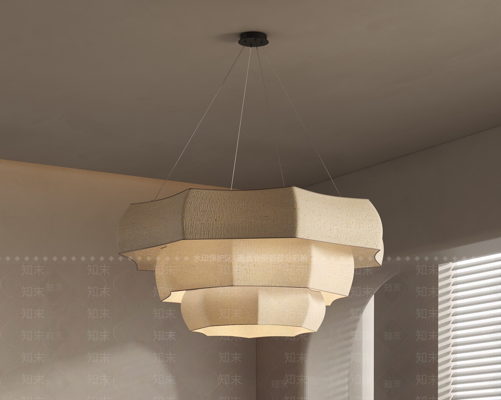 中古侘寂客厅吊灯SU模型下载【ID:1201268299】