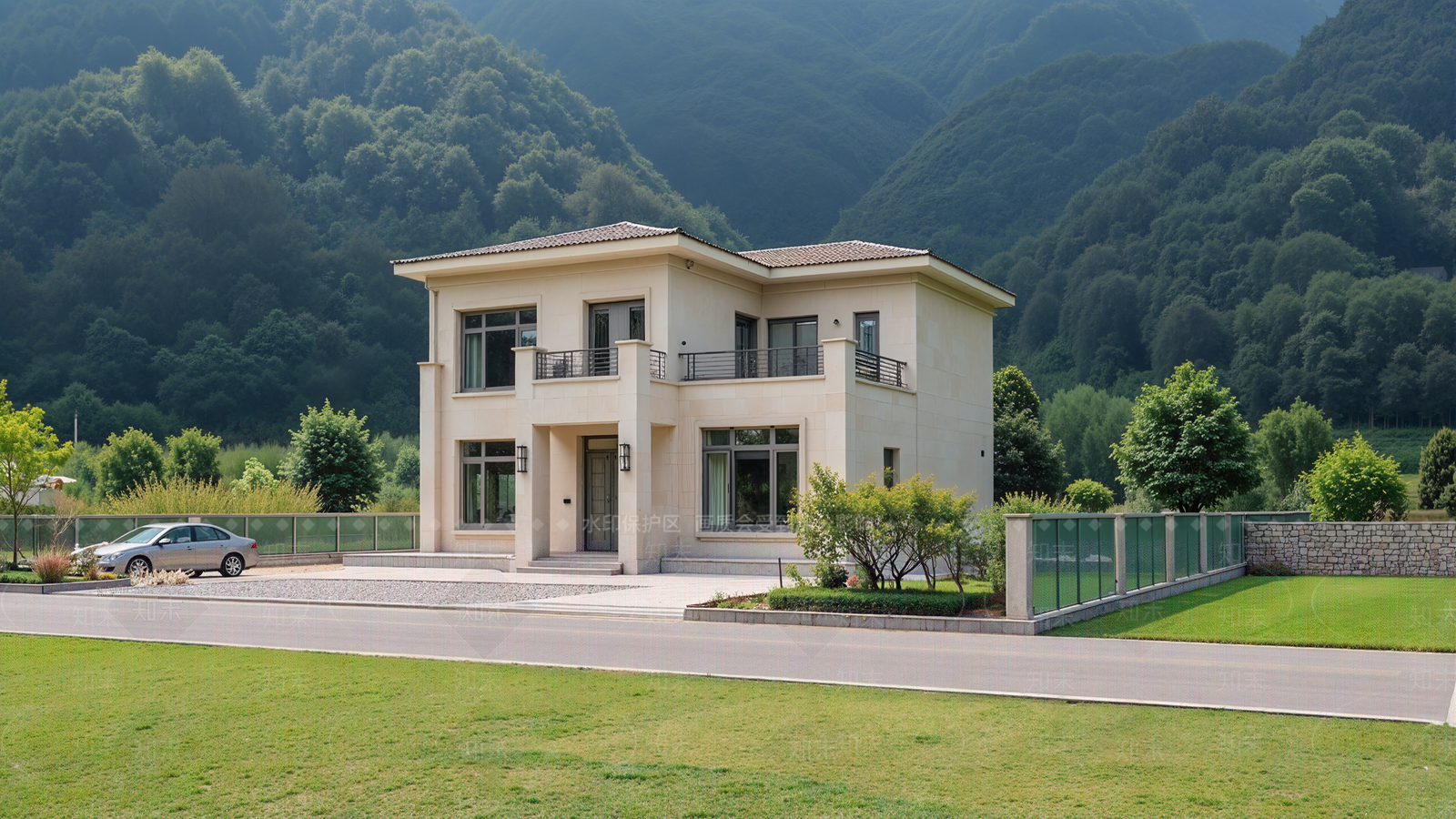 欧式新中式独栋别墅SU模型下载【ID:1201268308】