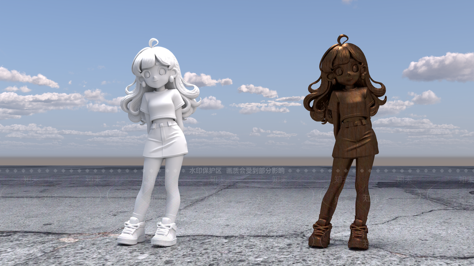 现代景观雕塑3D模型下载【ID:1201269816】