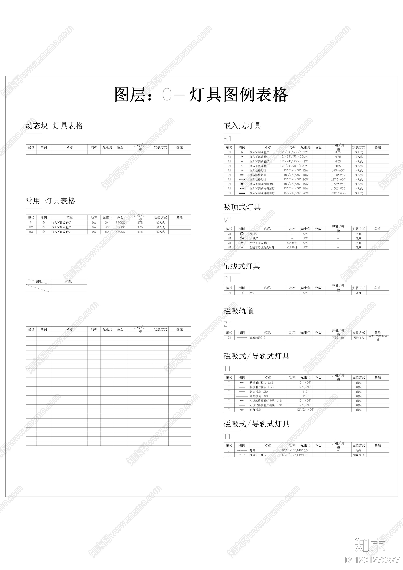 现代灯具图库cad施工图下载【ID:1201270277】