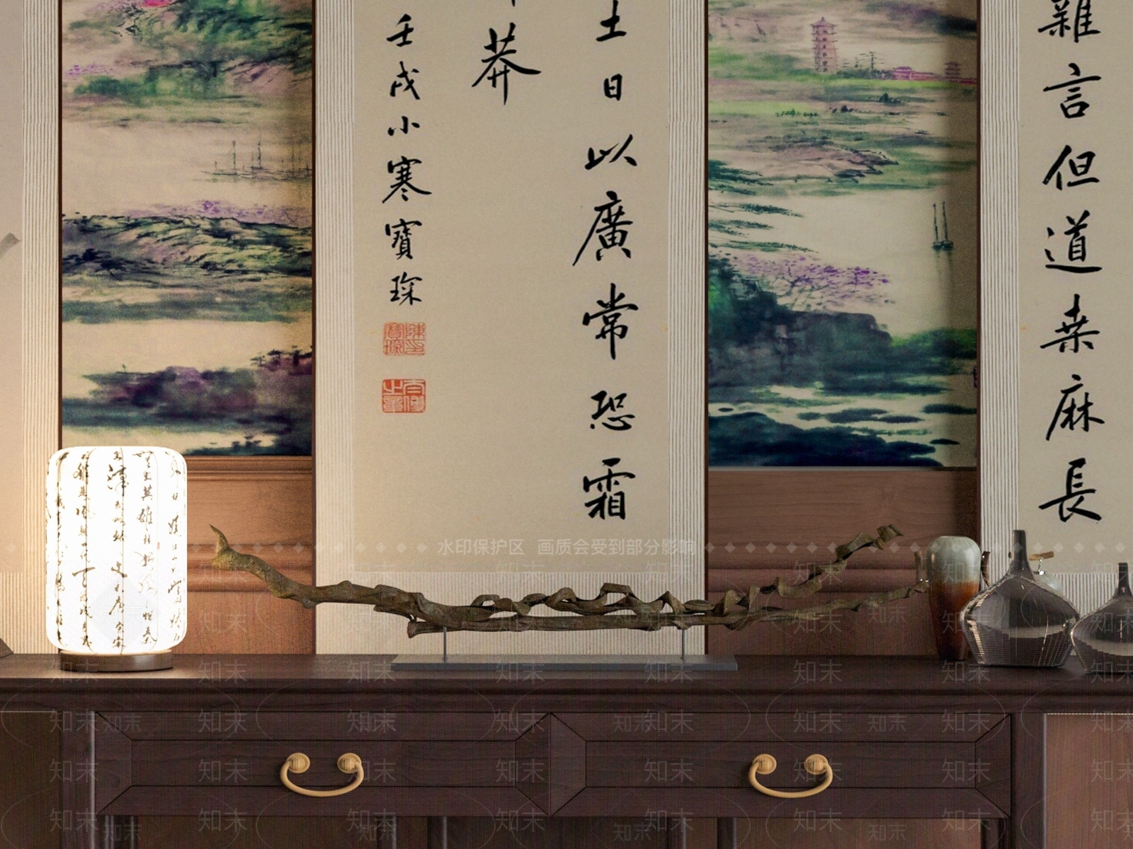 中式摆件组合3D模型下载【ID:1201271559】