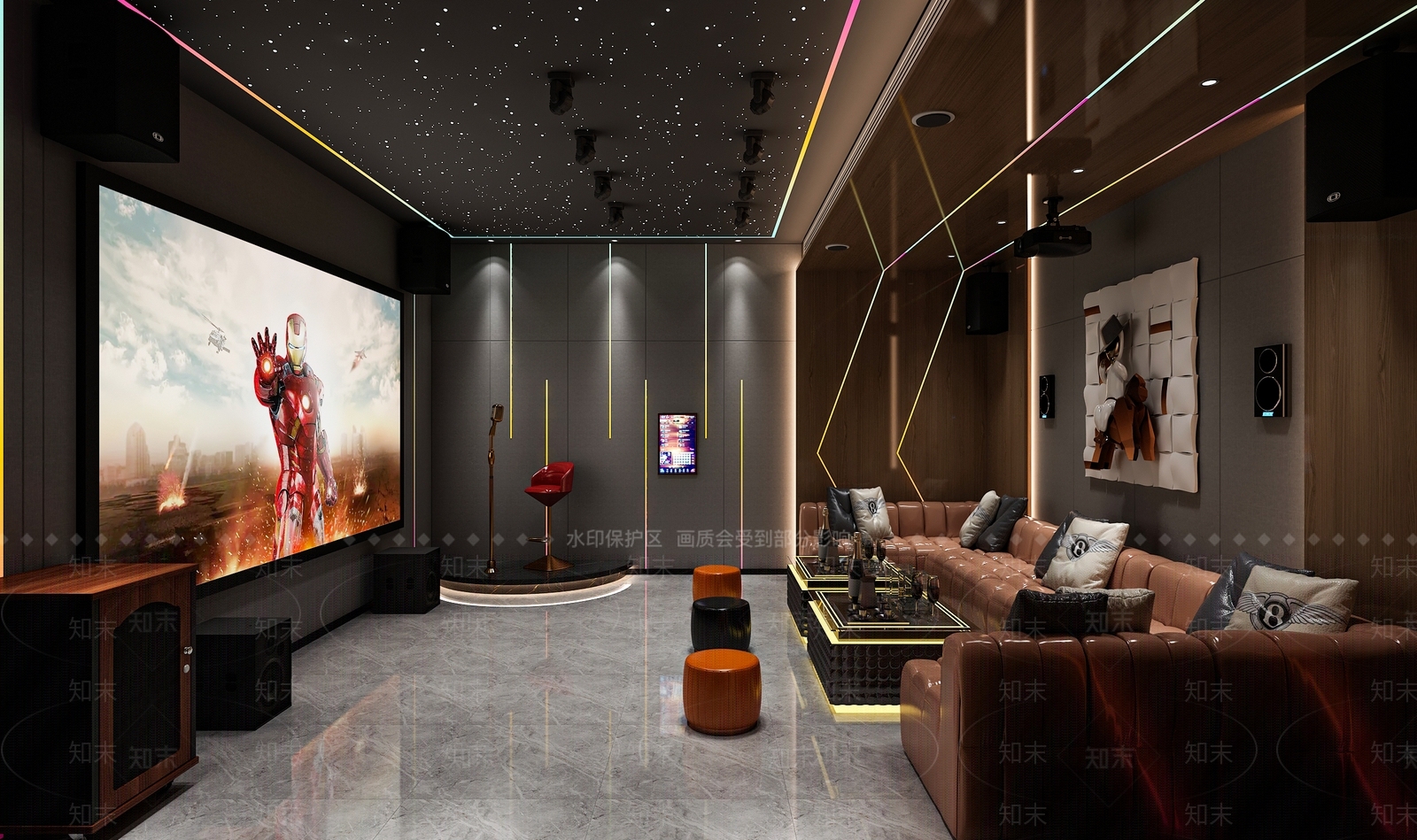现代影音室3D模型下载【ID:1201274079】