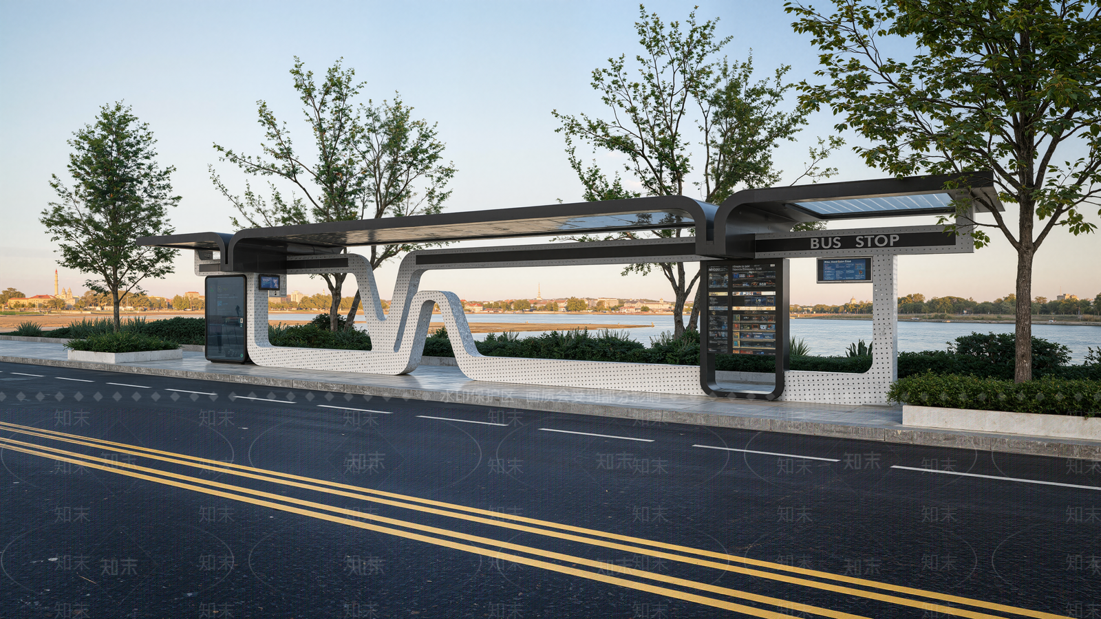 现代公交站台SU模型下载【ID:1201274987】