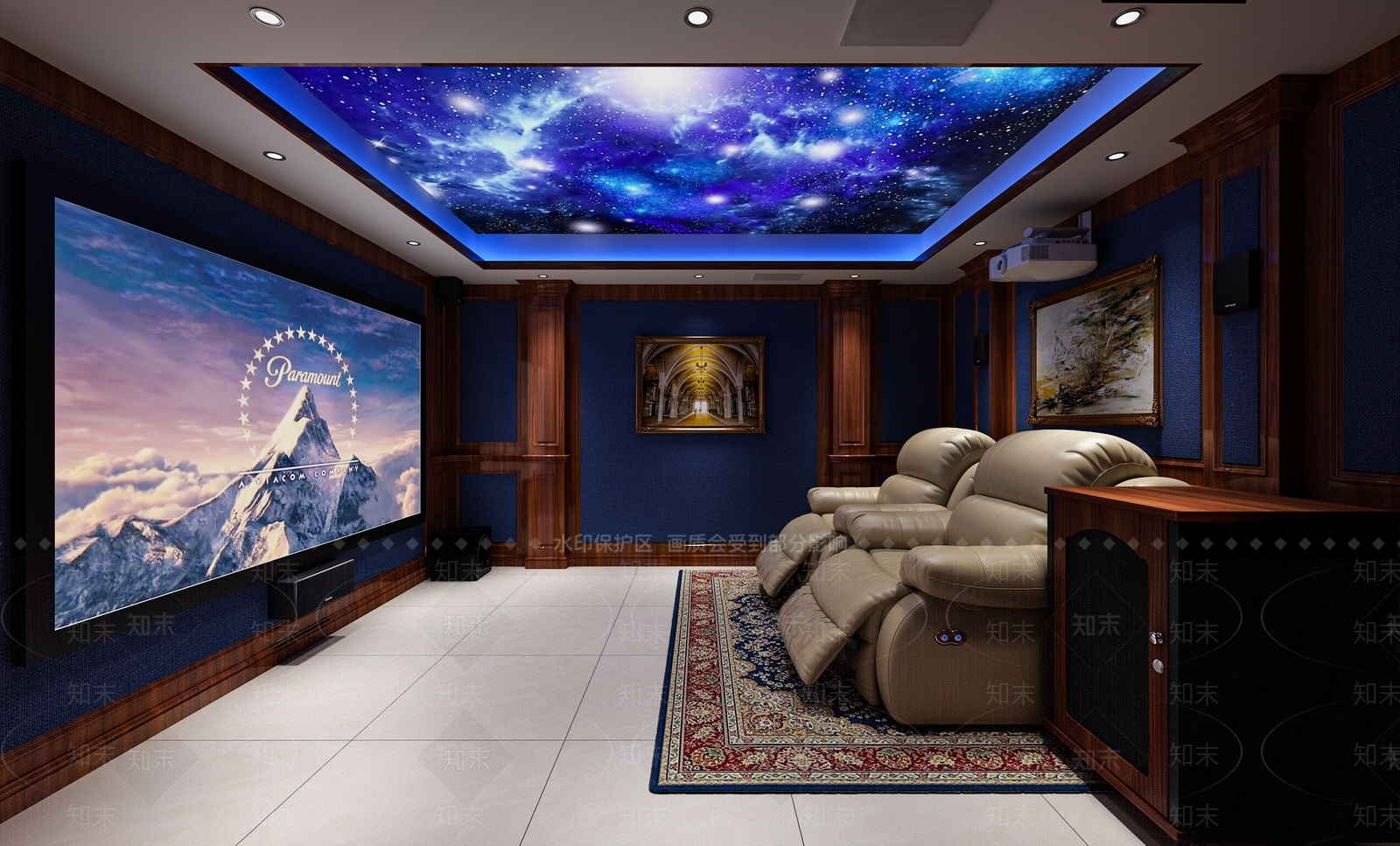 美式影音室3D模型下载【ID:1201276197】