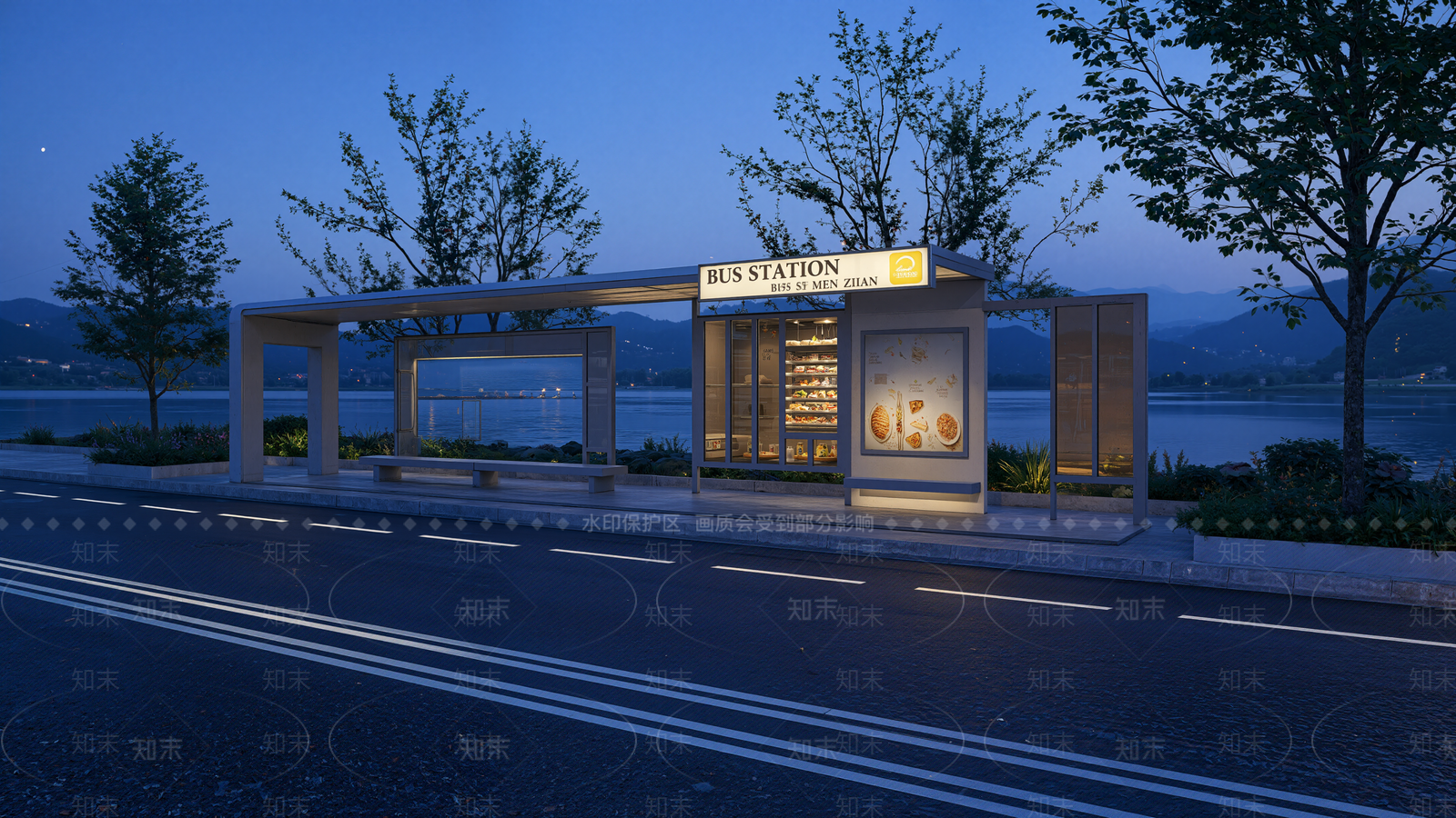 现代公交站台SU模型下载【ID:1201277062】