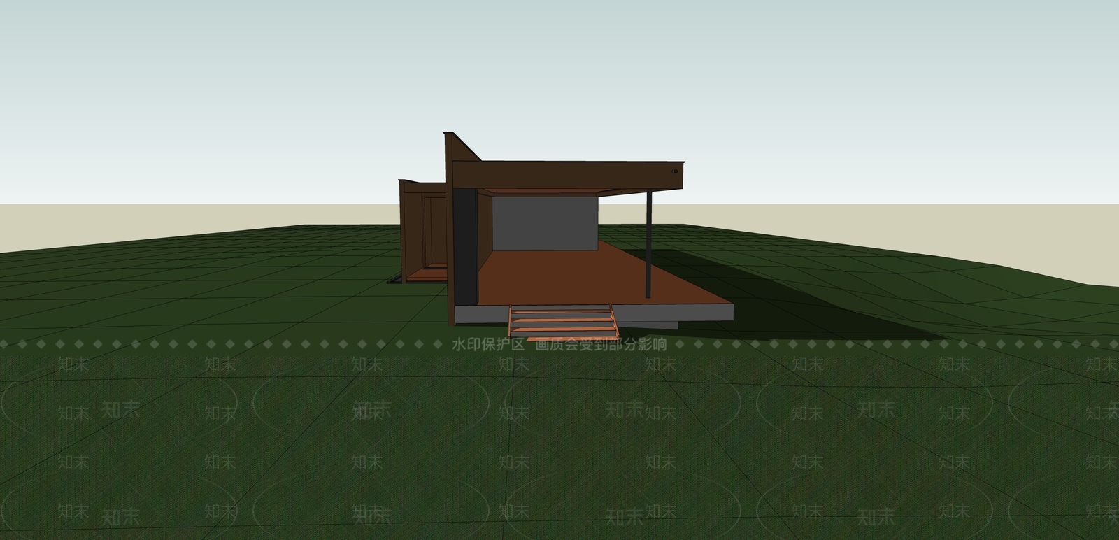 现代展览馆建筑SU模型下载【ID:1201277573】