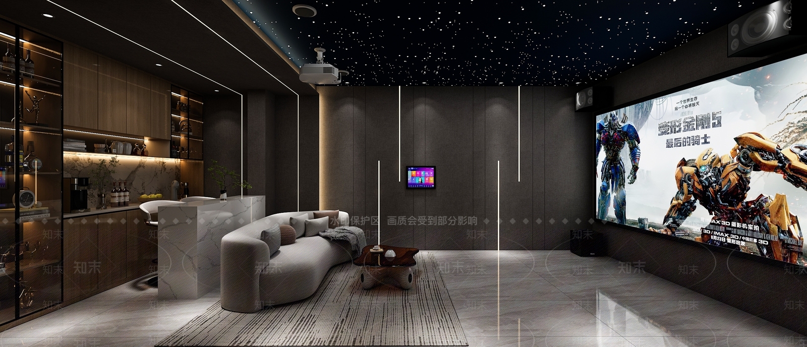现代影音室3D模型下载【ID:1201277507】