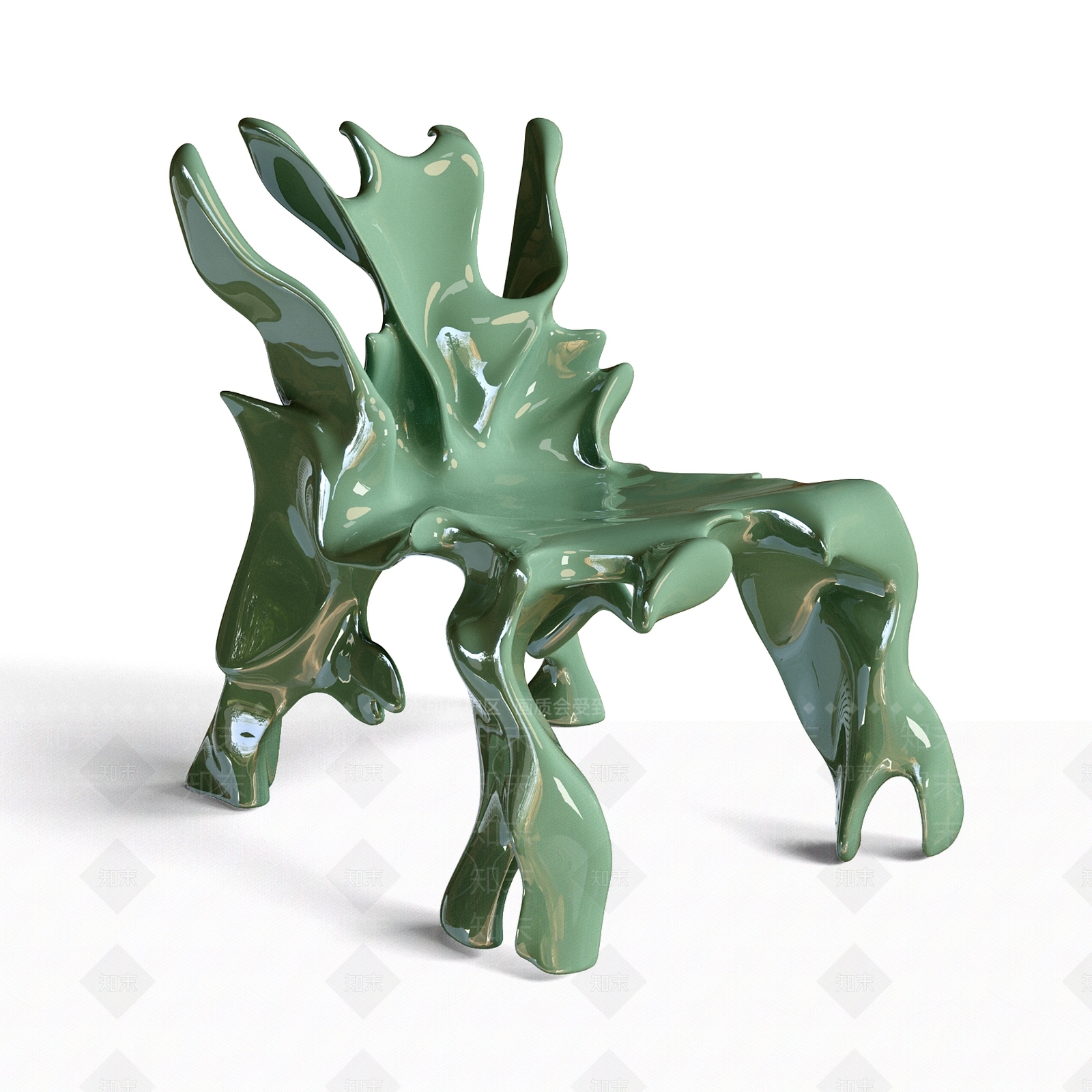 现代复古休闲椅3D模型下载【ID:1201282071】