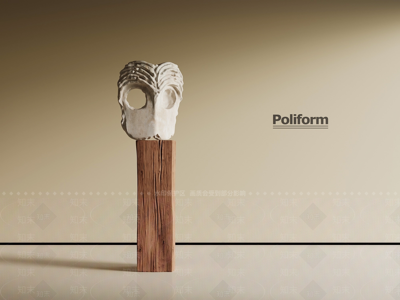 现代侘寂雕塑摆件3D模型下载【ID:1201285455】