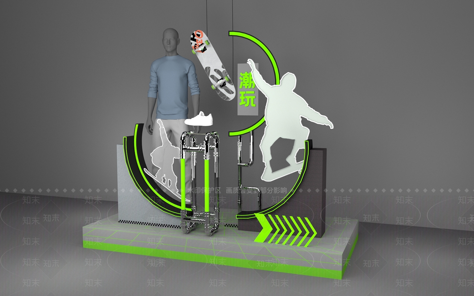 现代美式橱窗SU模型下载【ID:1201285547】