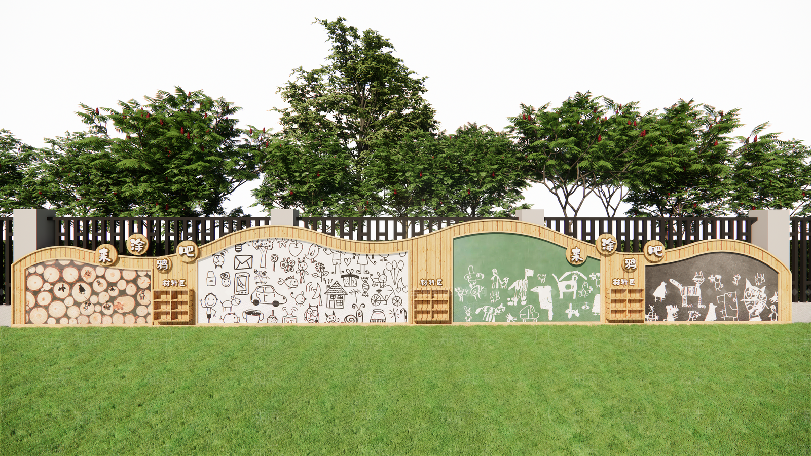 现代原木幼儿园SU模型下载【ID:1201285588】