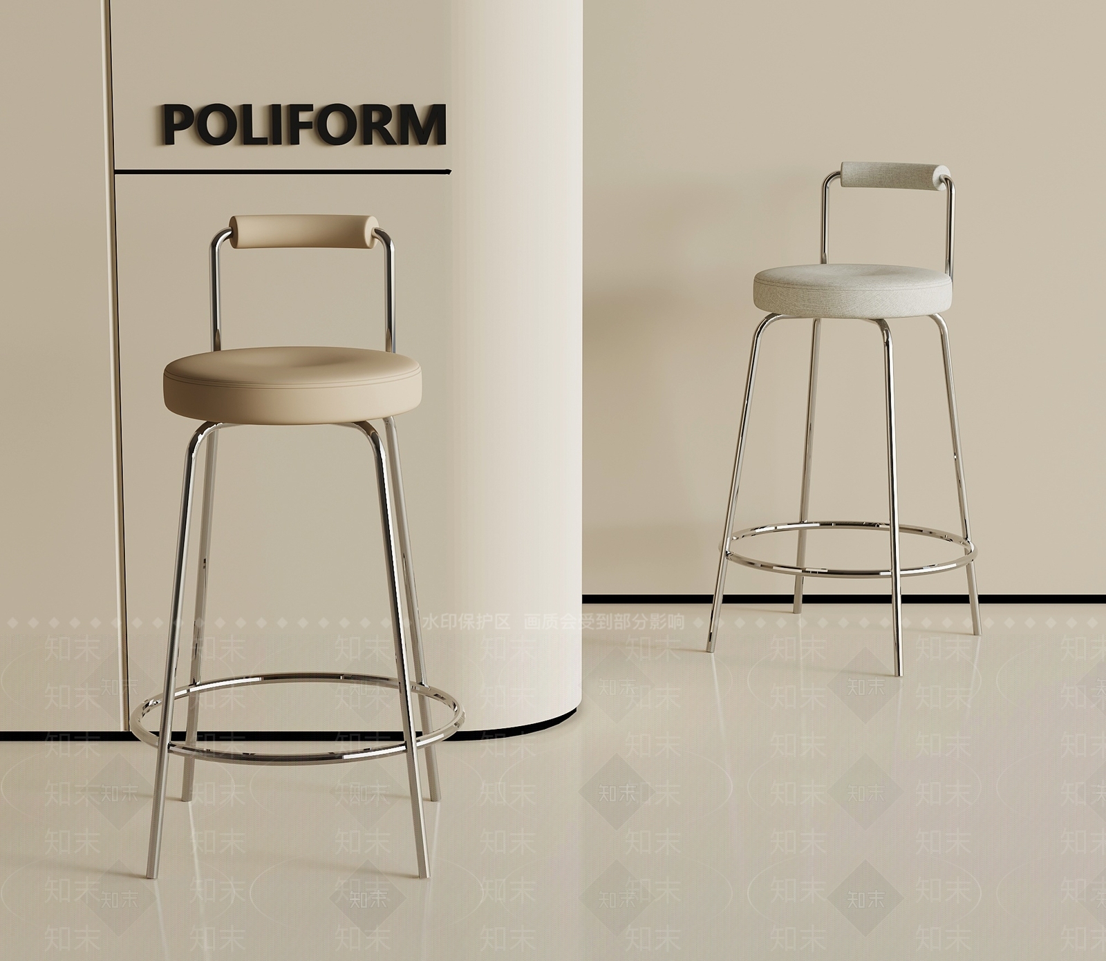 现代吧凳3D模型下载【ID:1201287355】