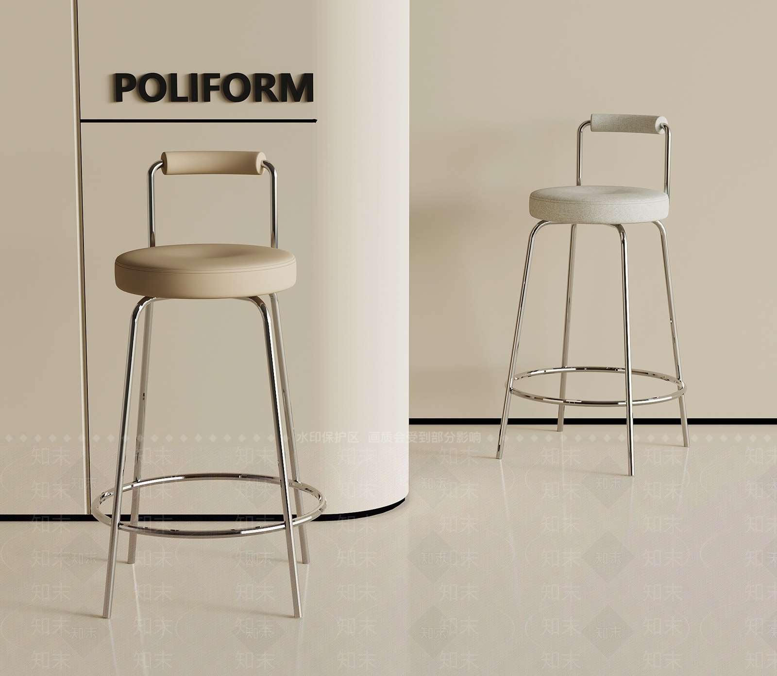 现代吧凳SU模型下载【ID:1201287397】