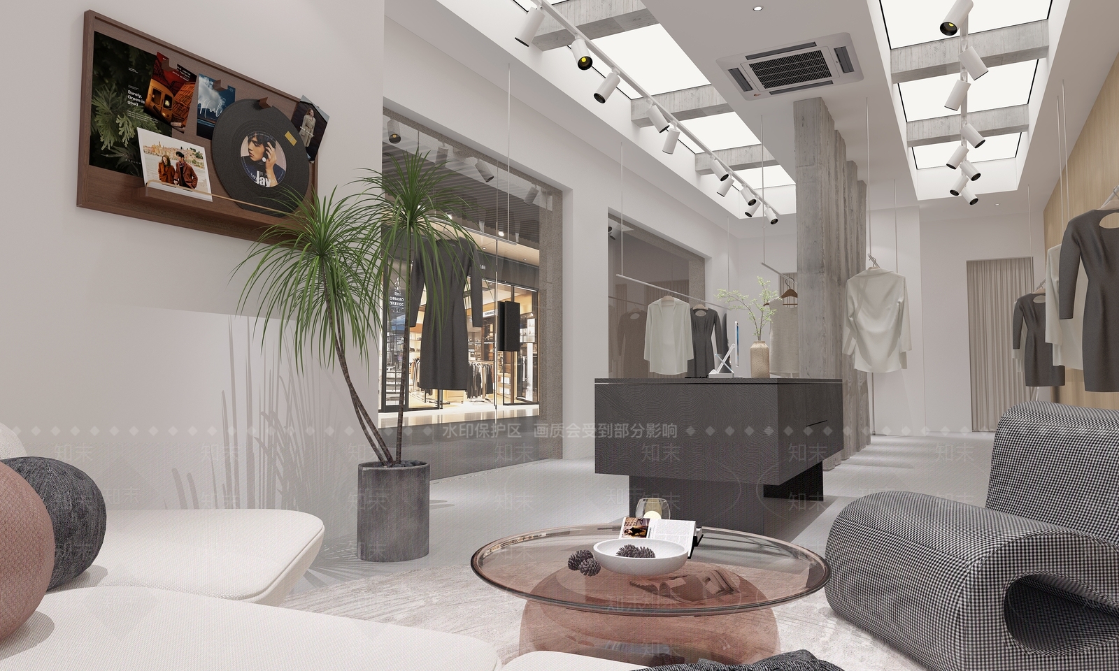 极简侘寂服装店3D模型下载【ID:1201289844】