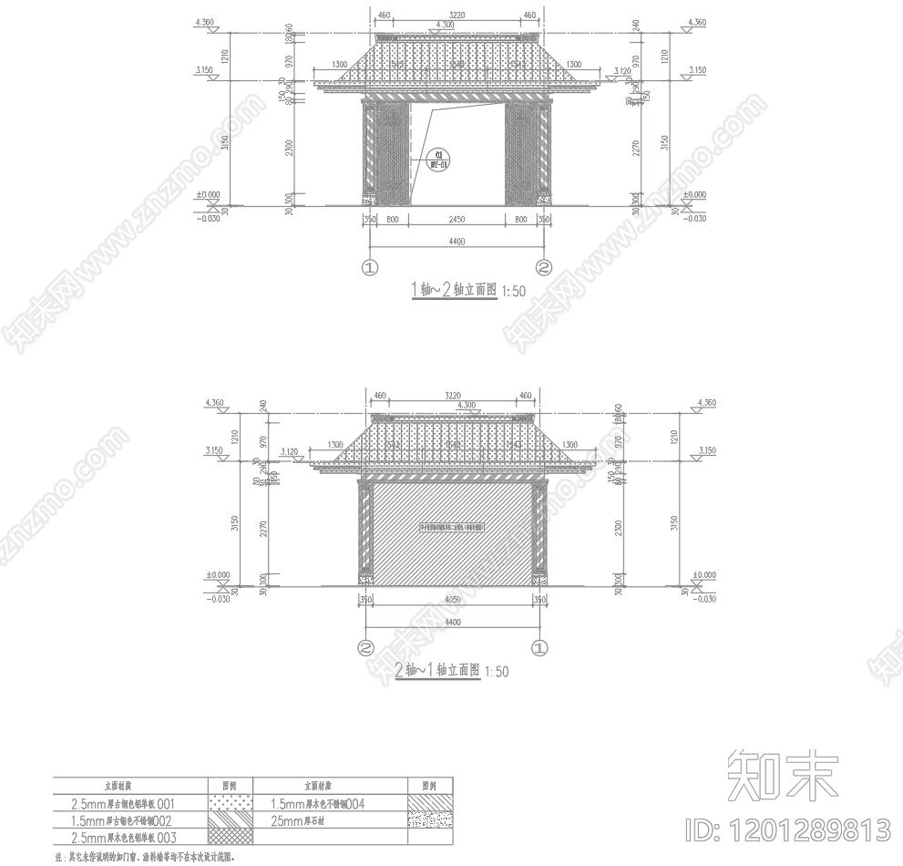 新中式中式亭子cad施工图下载【ID:1201289813】