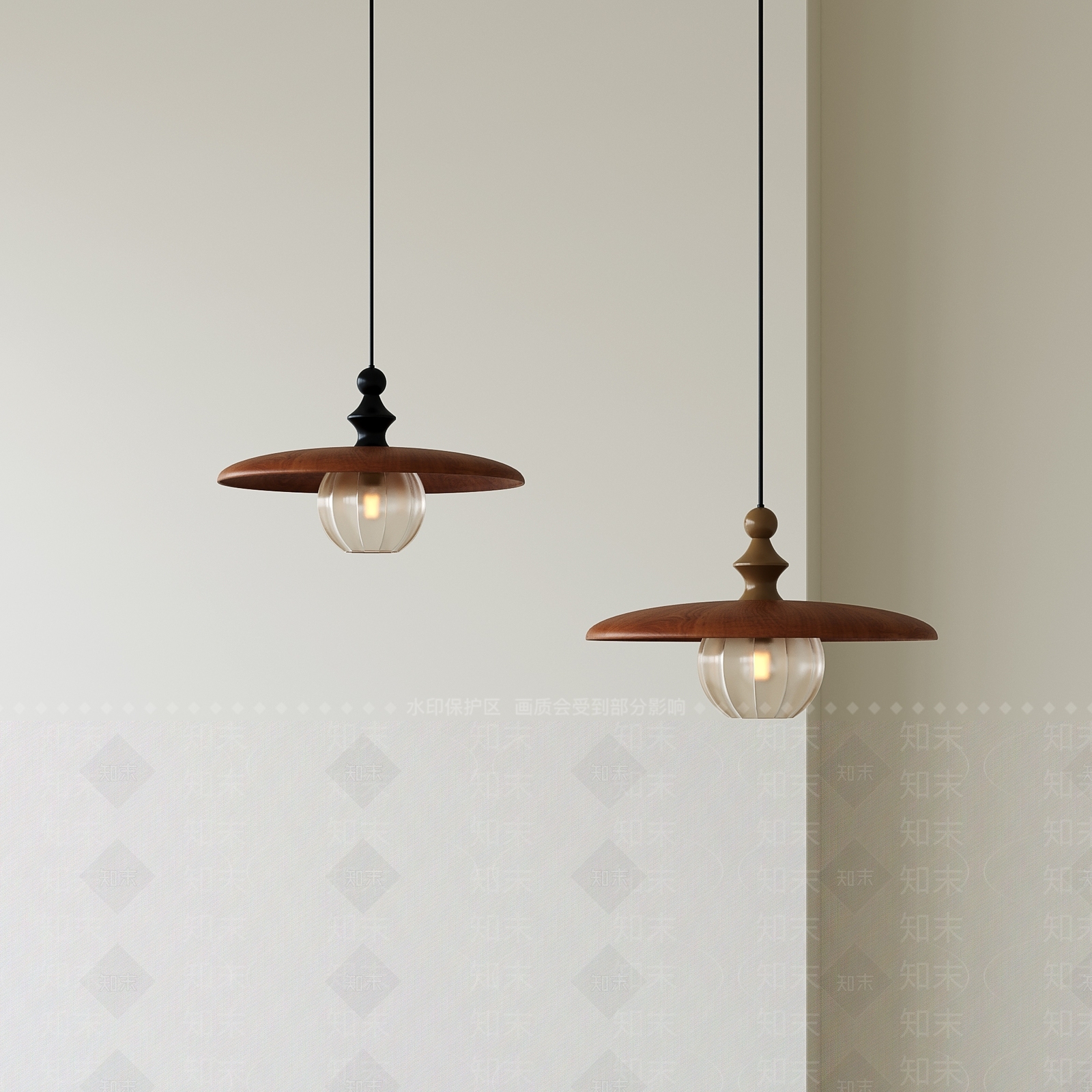 北欧中古小吊灯3D模型下载【ID:1201290451】