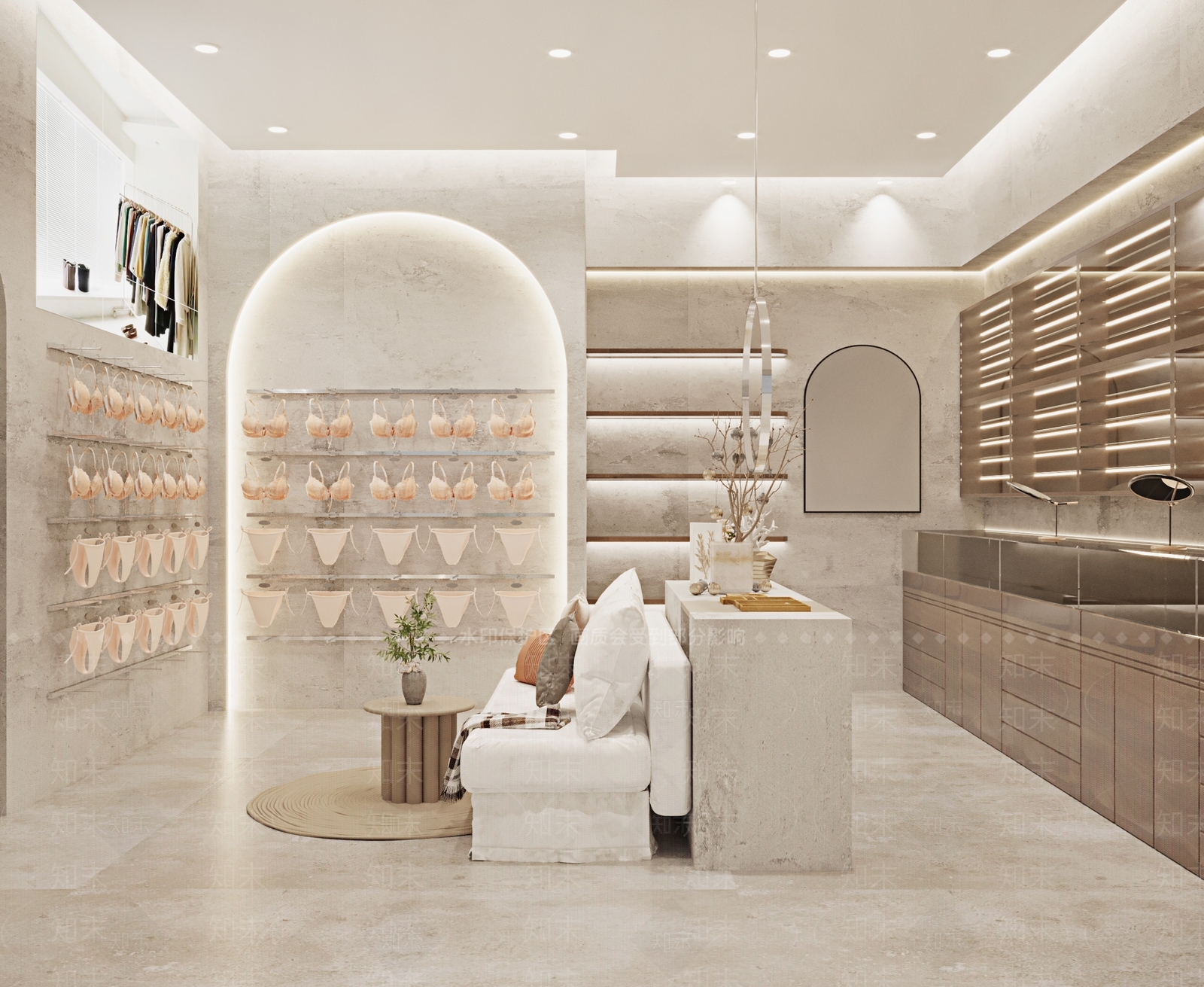 现代原木服装店3D模型下载【ID:1201292700】