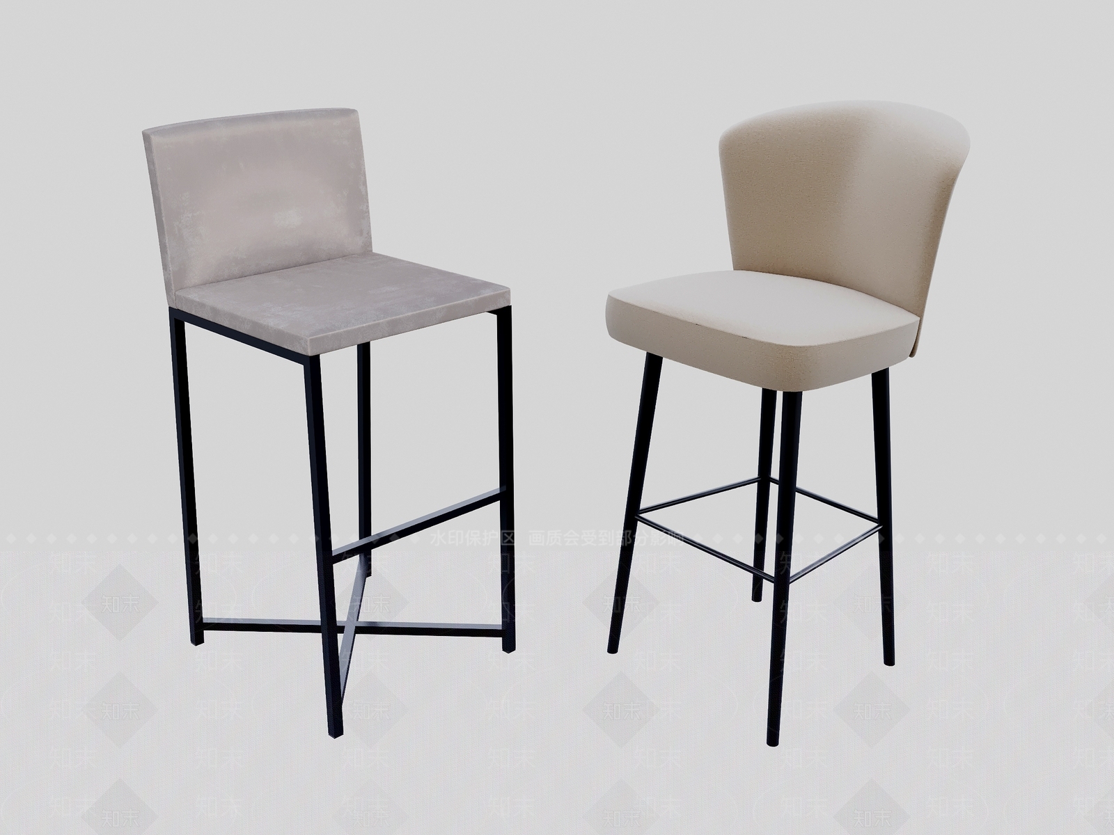 现代简约吧椅3D模型下载【ID:1201293391】