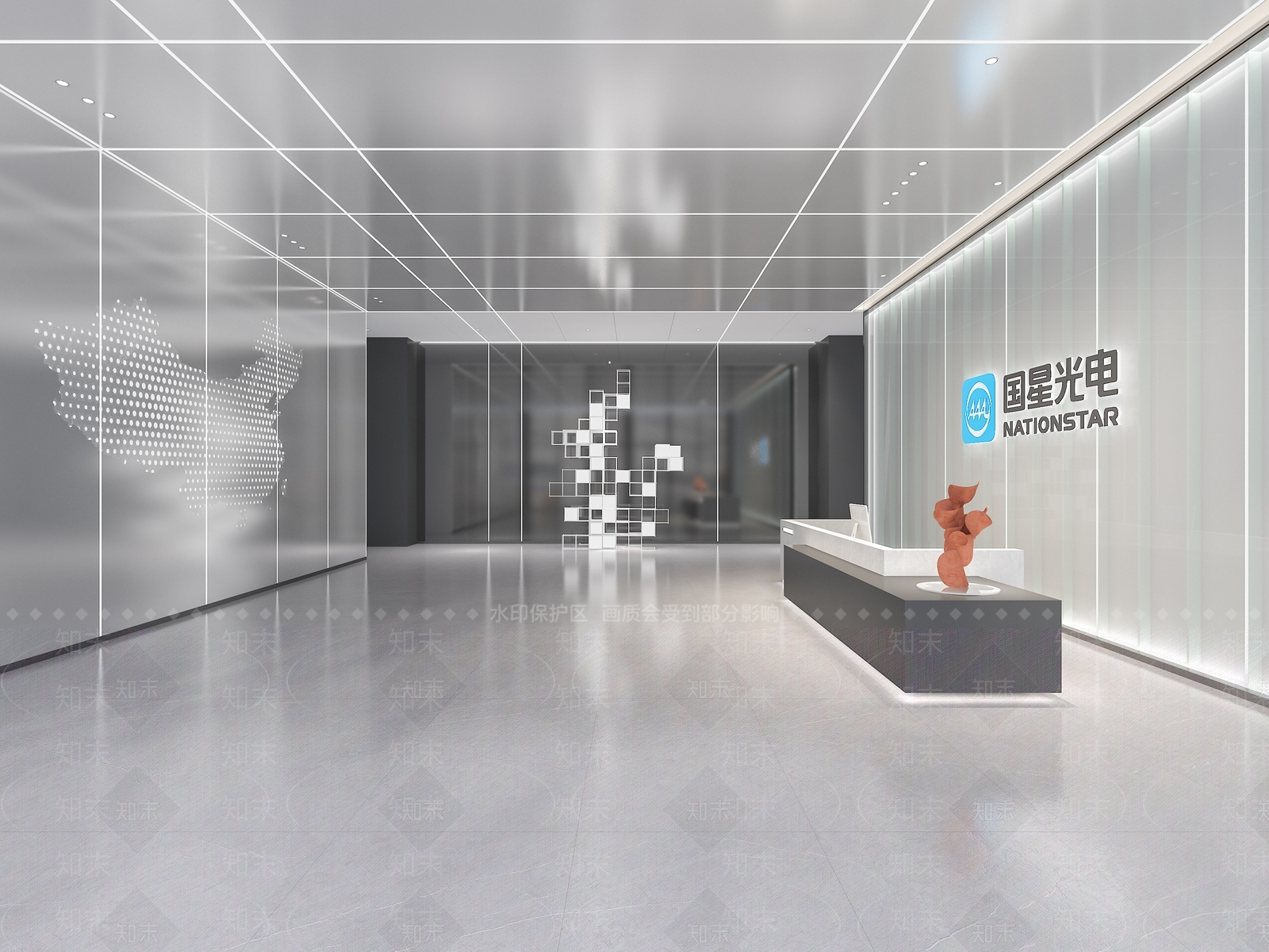 现代办公大厅3D模型下载【ID:1201294498】