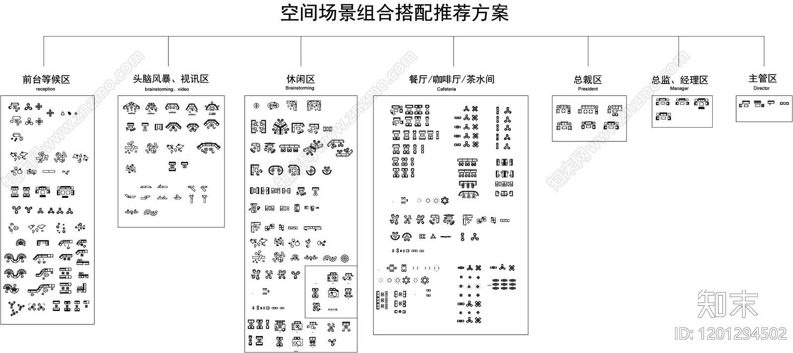 办公家具图库cad施工图下载【ID:1201294502】