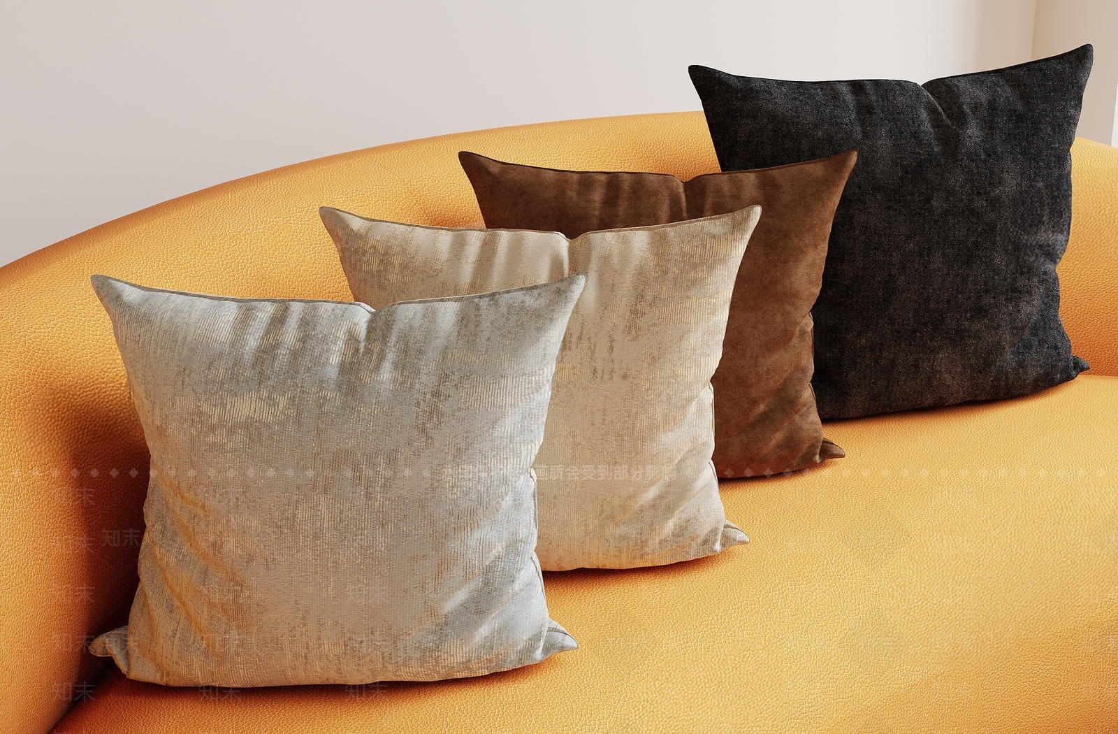 法式奶油抱枕3D模型下载【ID:1201294651】