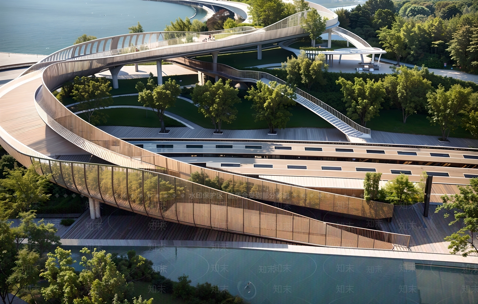 现代景观公园SU模型下载【ID:1201295758】