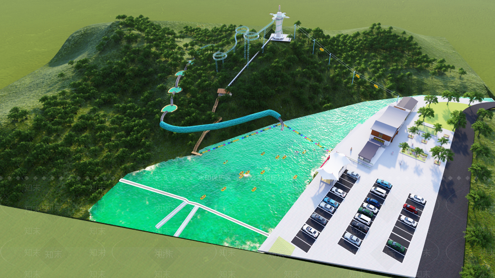 现代极简游客中心SU模型下载【ID:1201298014】