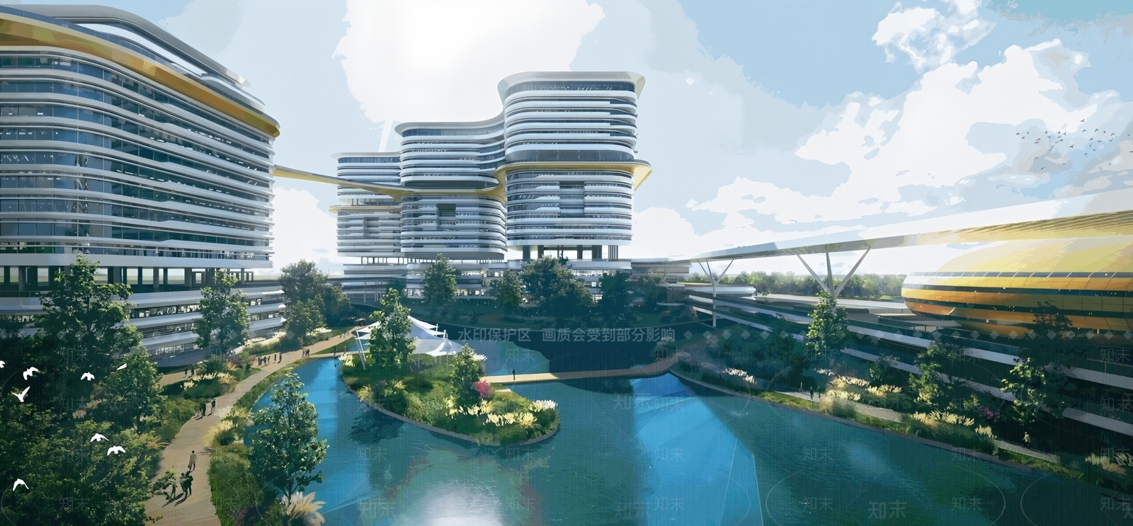 现代医院建筑SU模型下载【ID:1201300588】