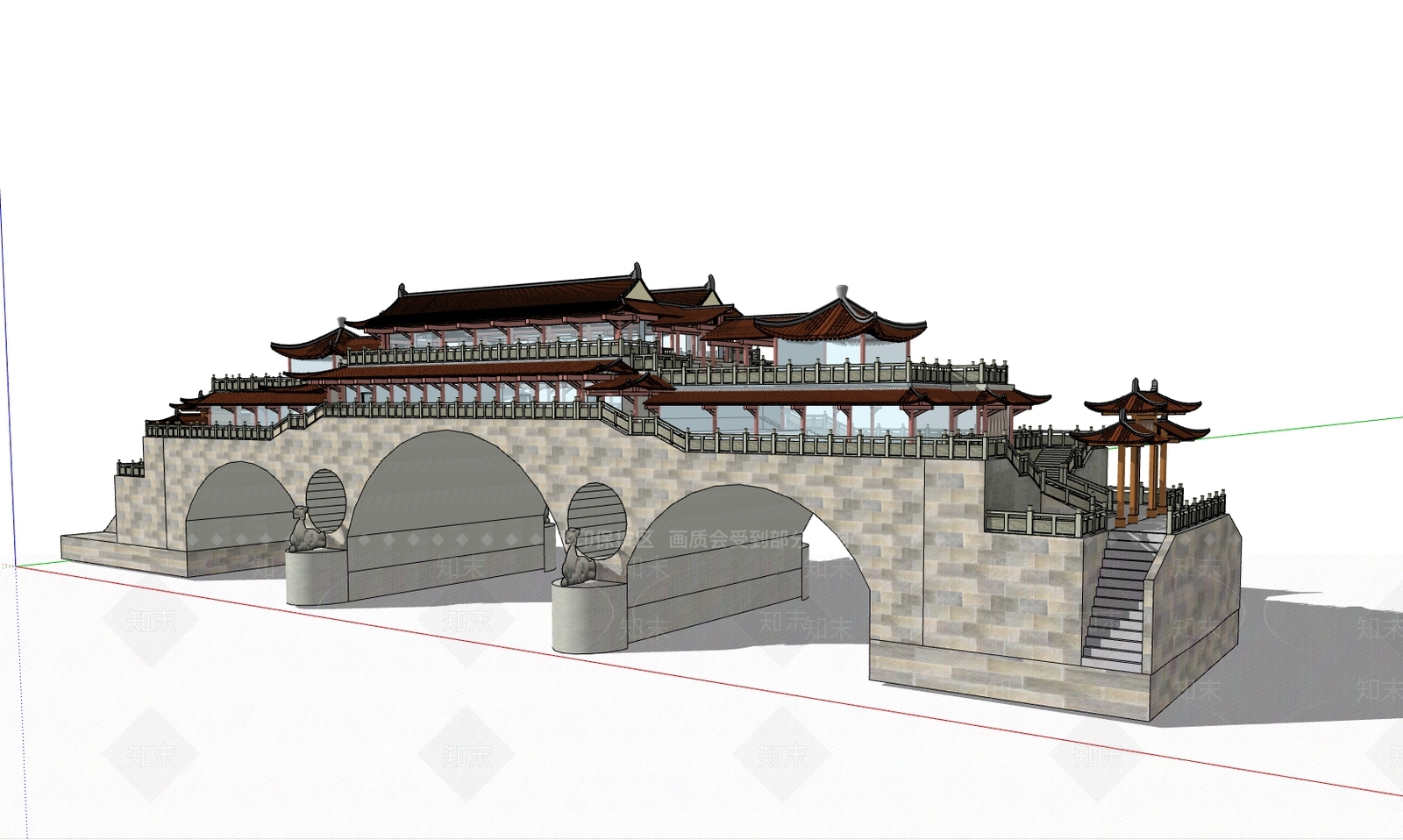 中式其他景观小建筑SU模型下载【ID:1201301547】