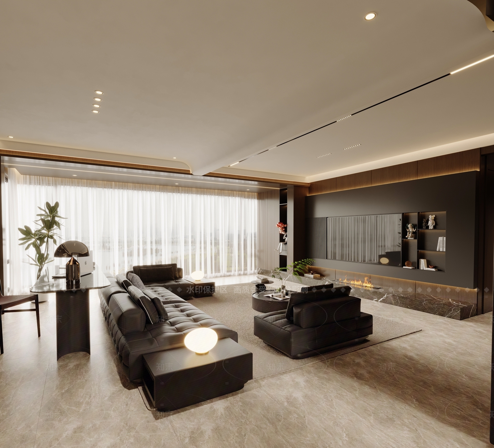 现代酒店餐厅3D模型下载【ID:1215194806】