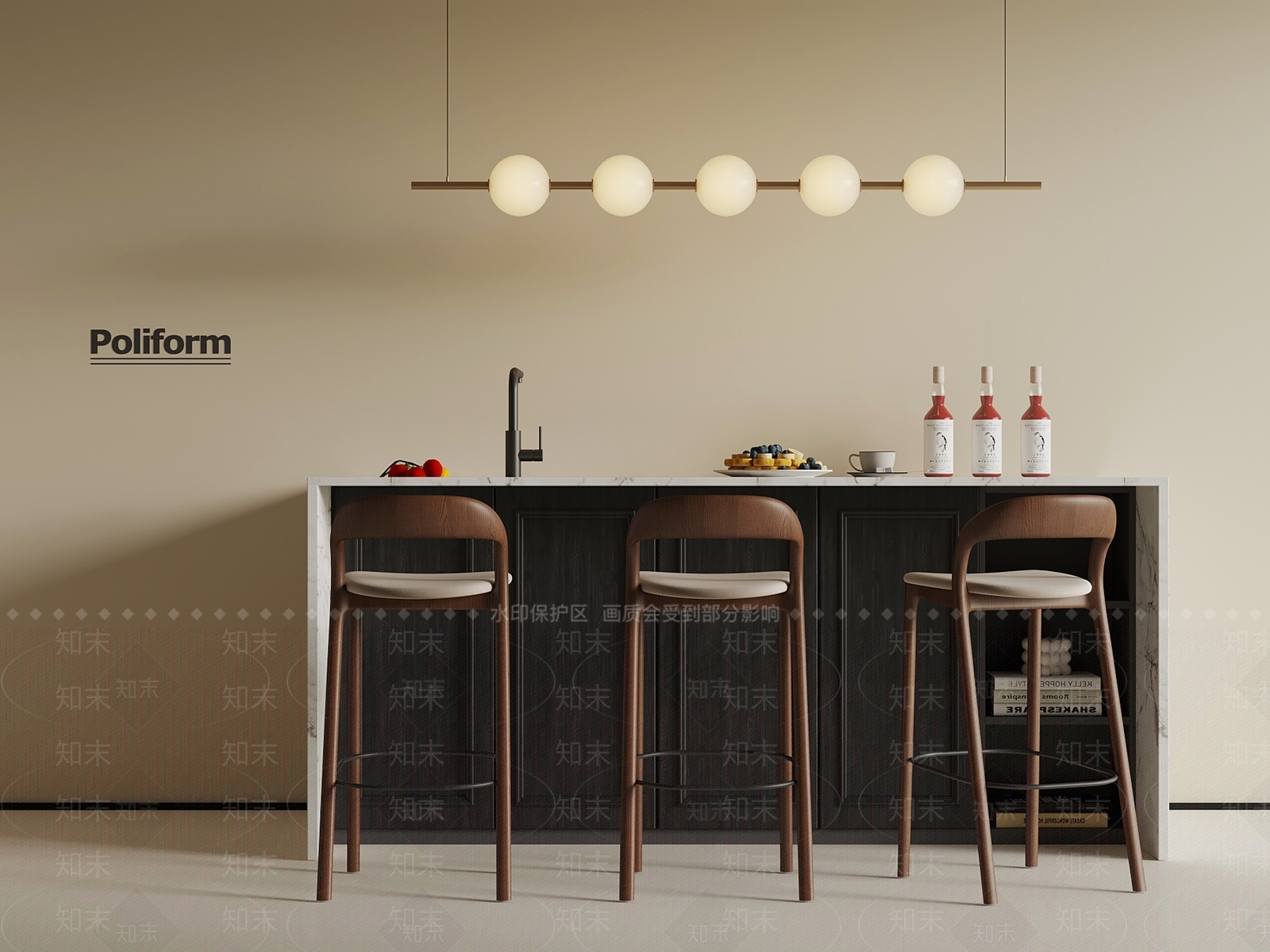 法式吧台3D模型下载【ID:1201303585】