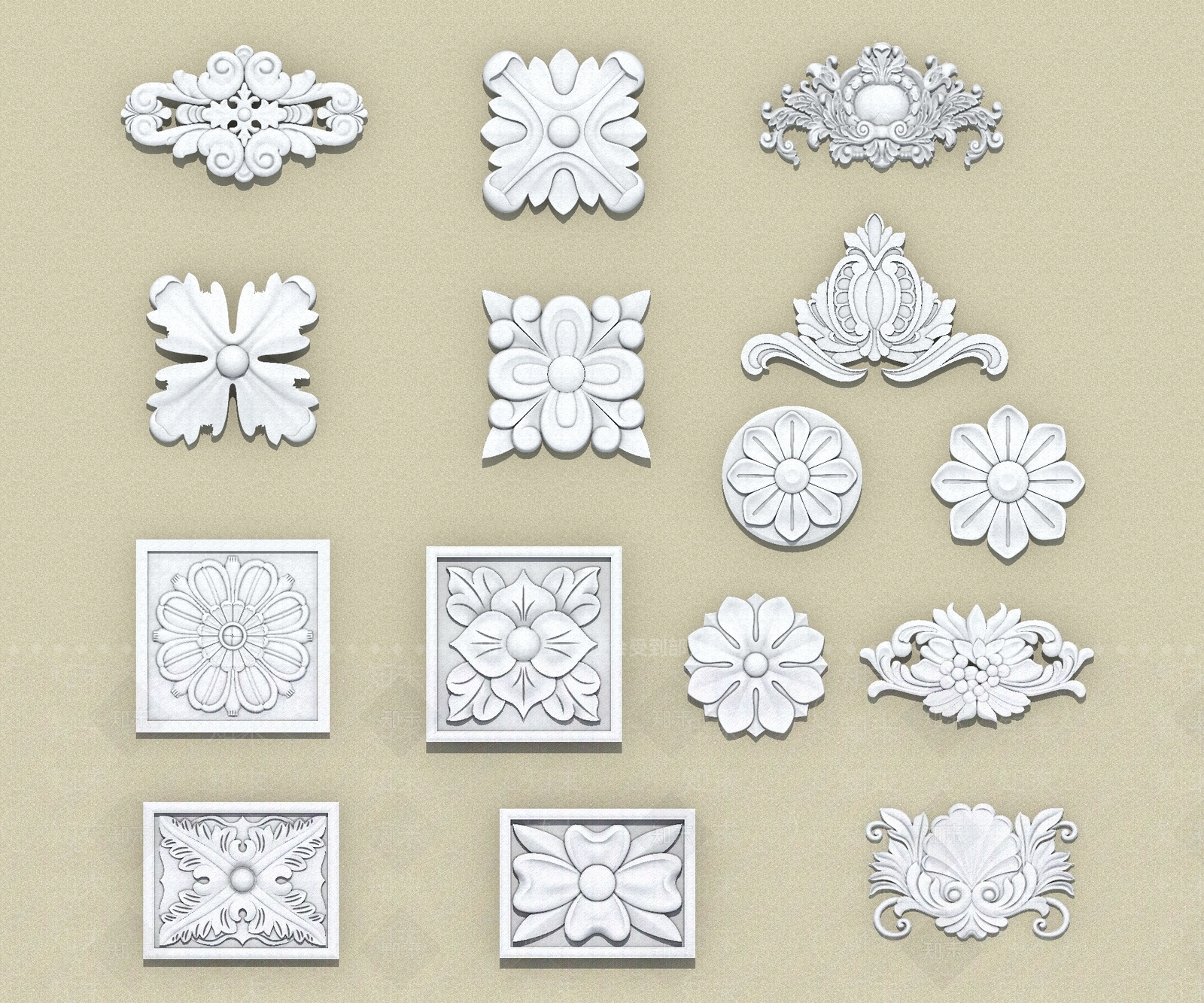 欧式雕花3D模型下载【ID:1201308081】