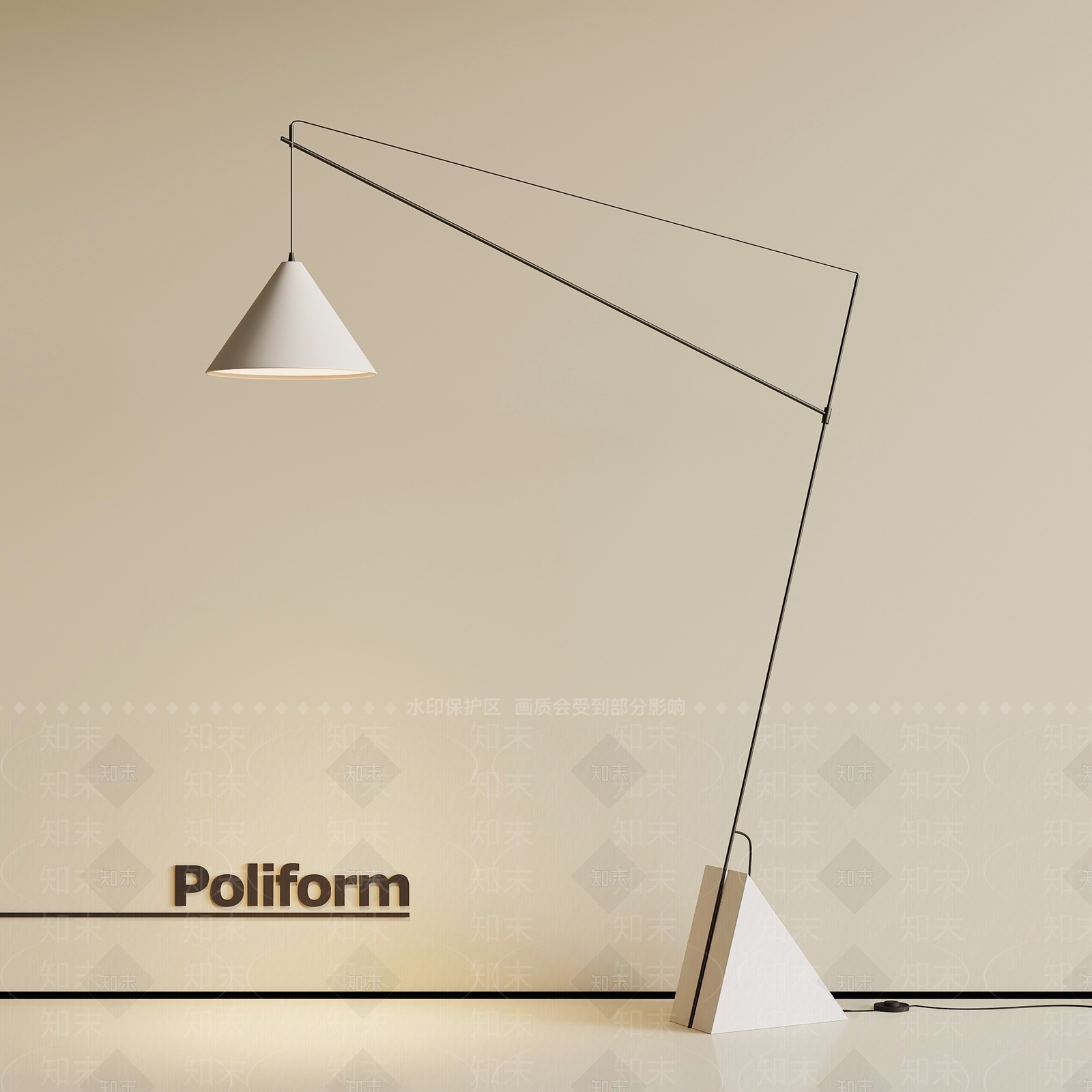 现代落地灯SU模型下载【ID:1201308610】