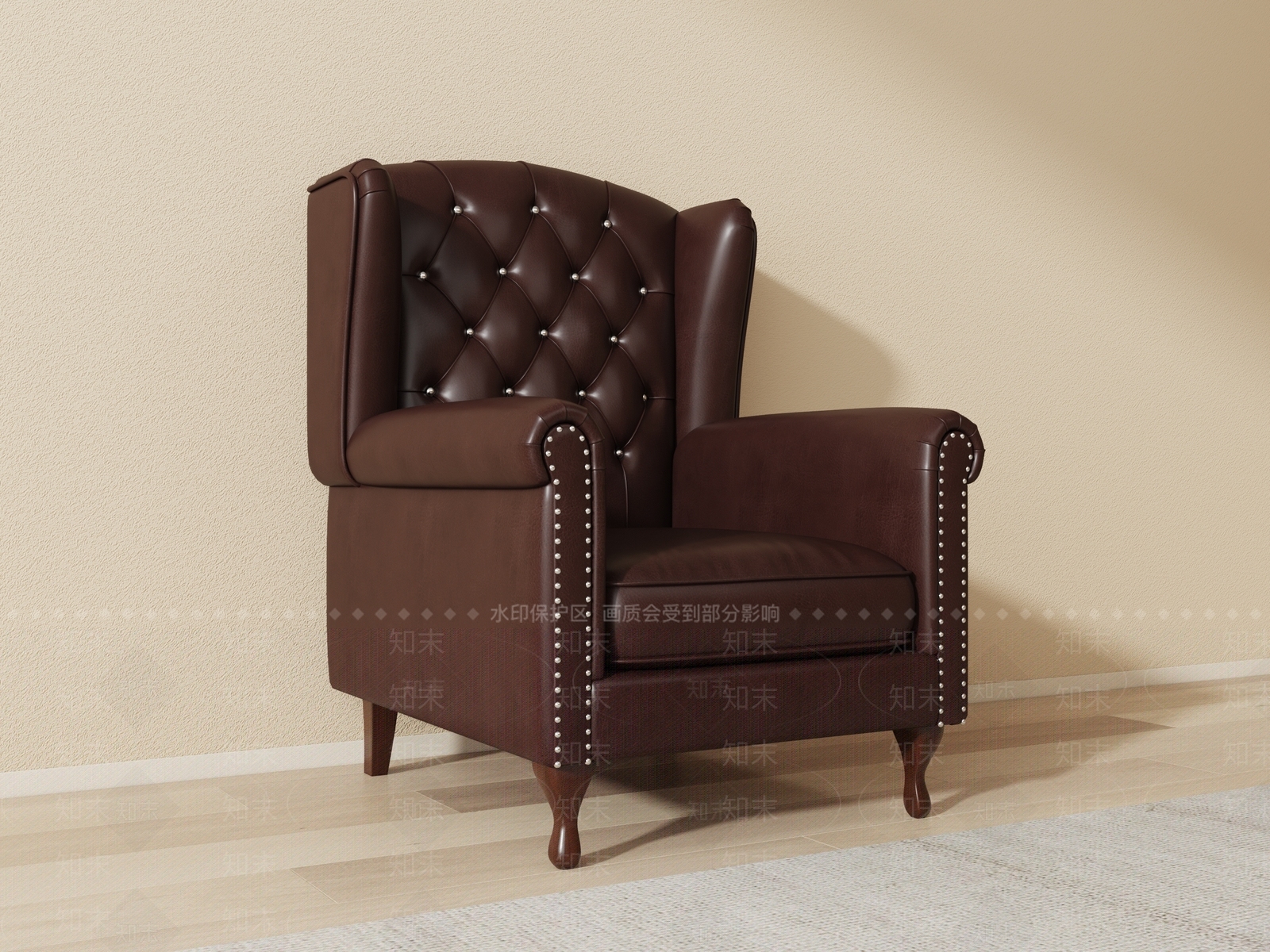 美式法式卡座沙发3D模型下载【ID:1201309088】